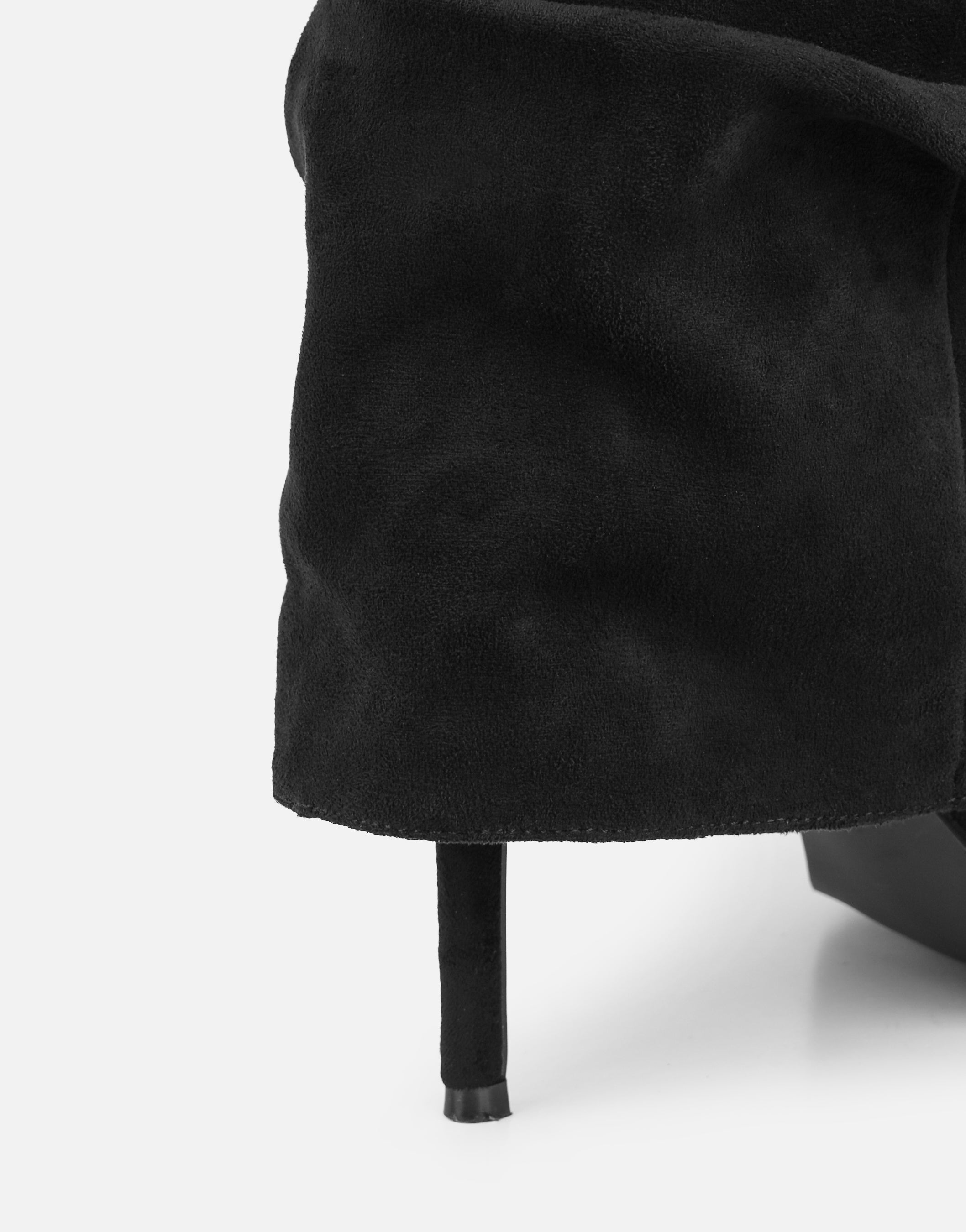 Conon Black Suedette Ruched Knee High Boots | SIMMI London