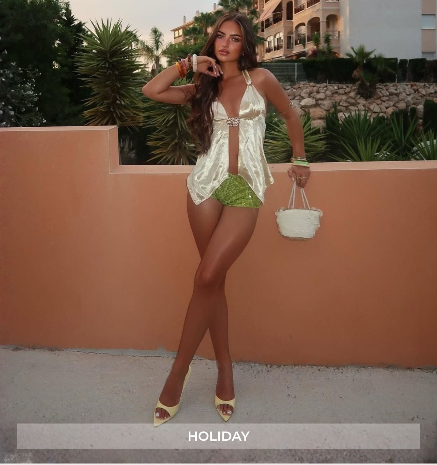 holiday favourite jerez worn by girl standing by wall | SIMMI london