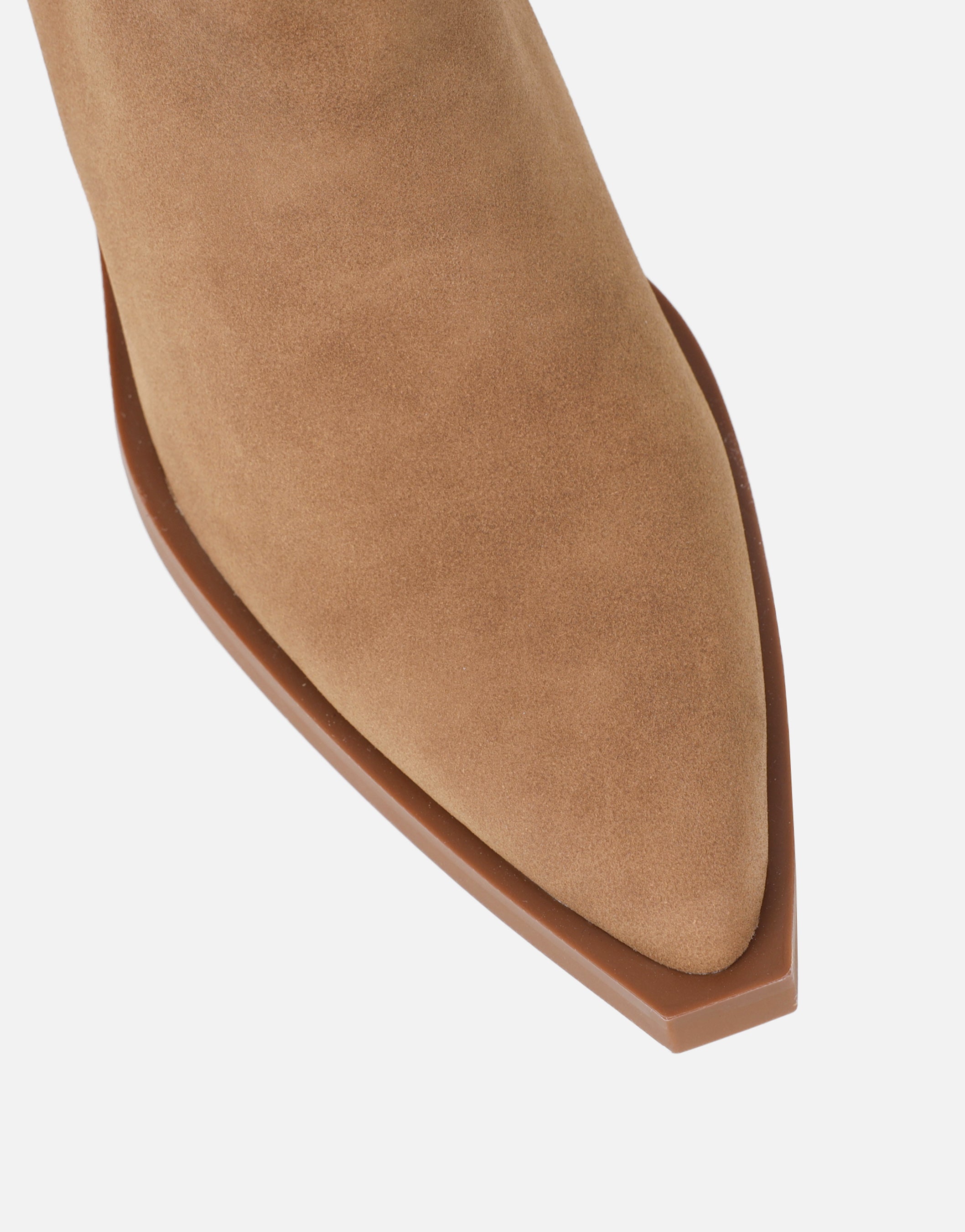 Mercy Camel Suede Western Heeled Boots | SIMMI London