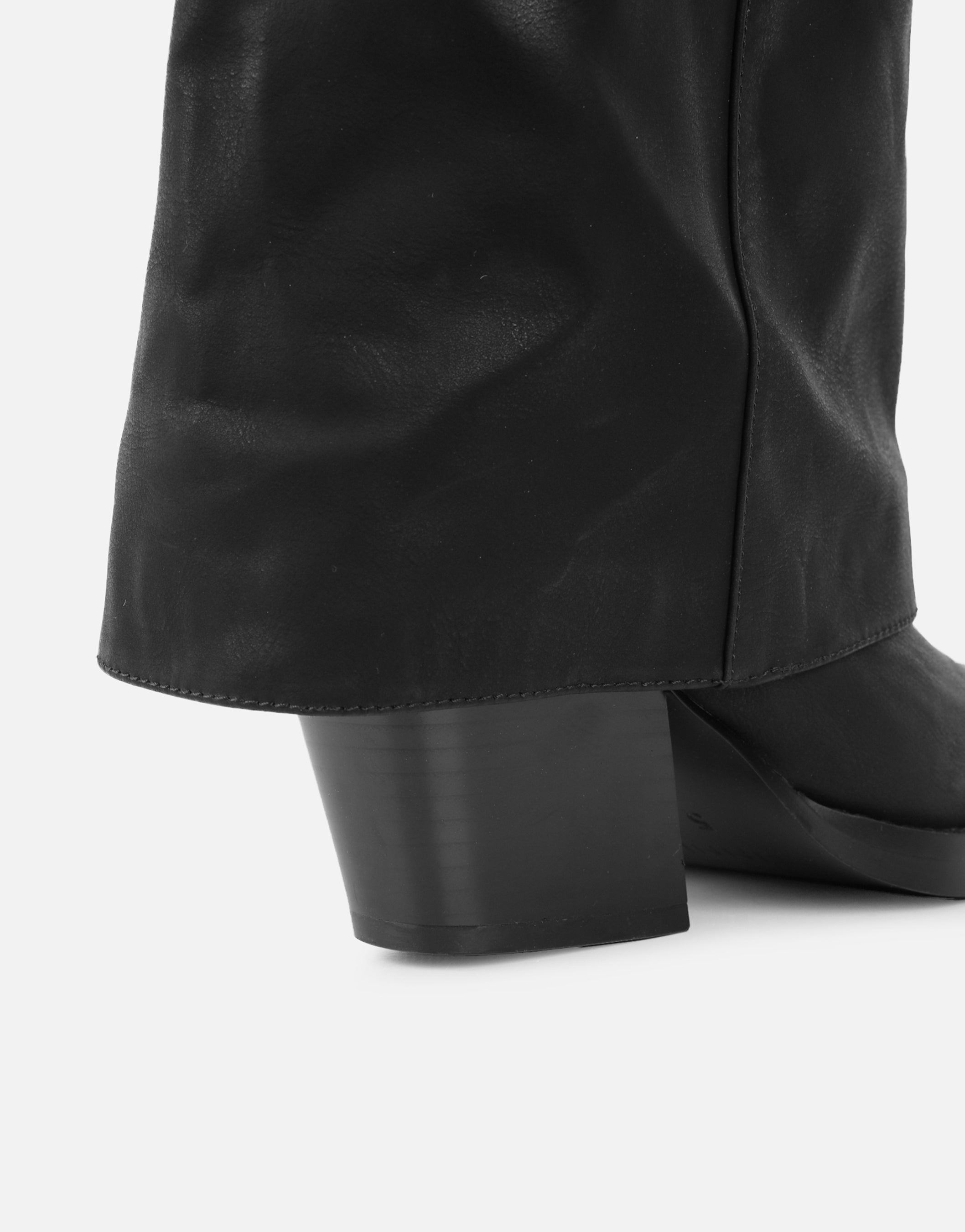 Kiarra Black Western Foldover Heeled Boots | SIMMI London