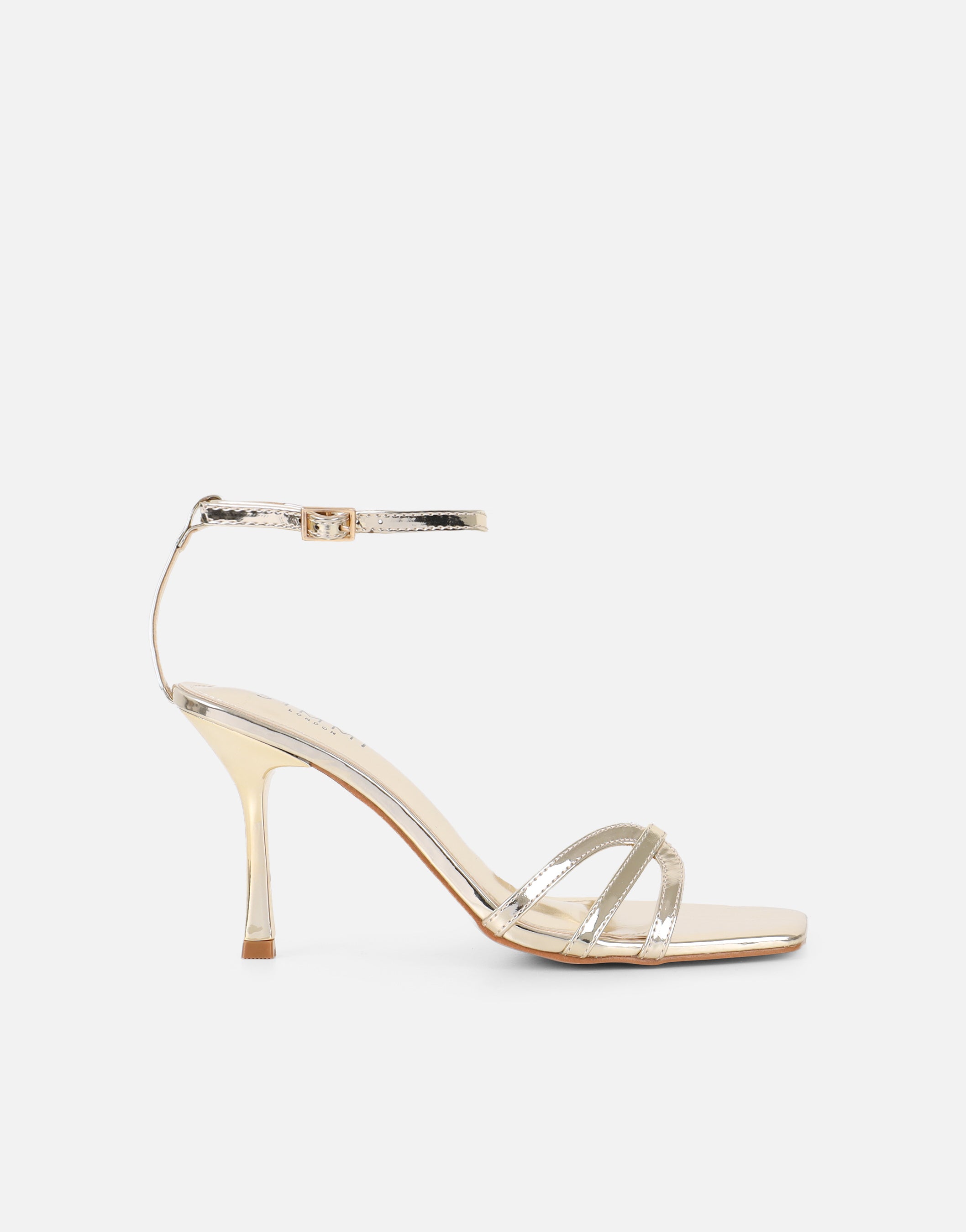 Meela Gold Mirror Heeled Sandals | SIMMI London