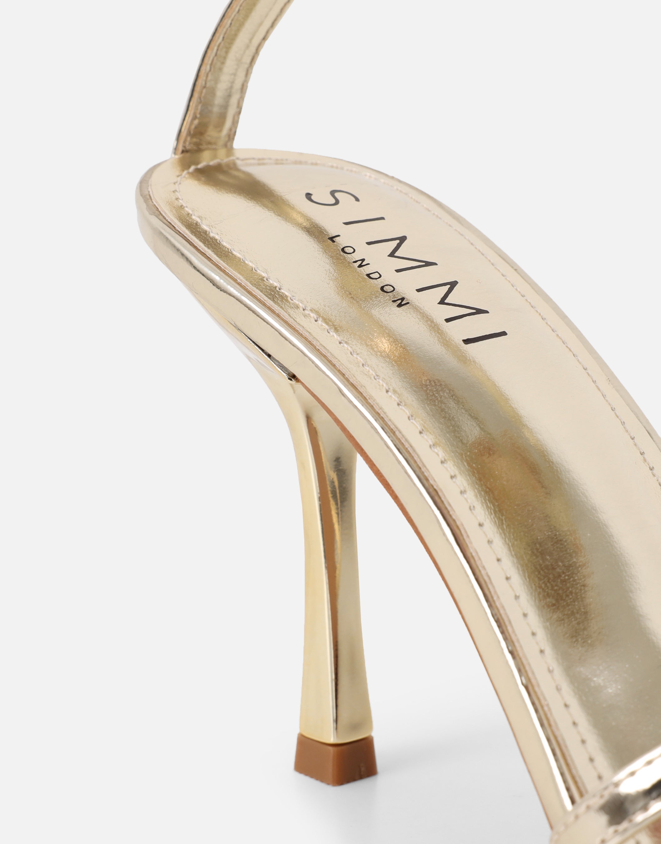Meela Gold Mirror Heeled Sandals | SIMMI London