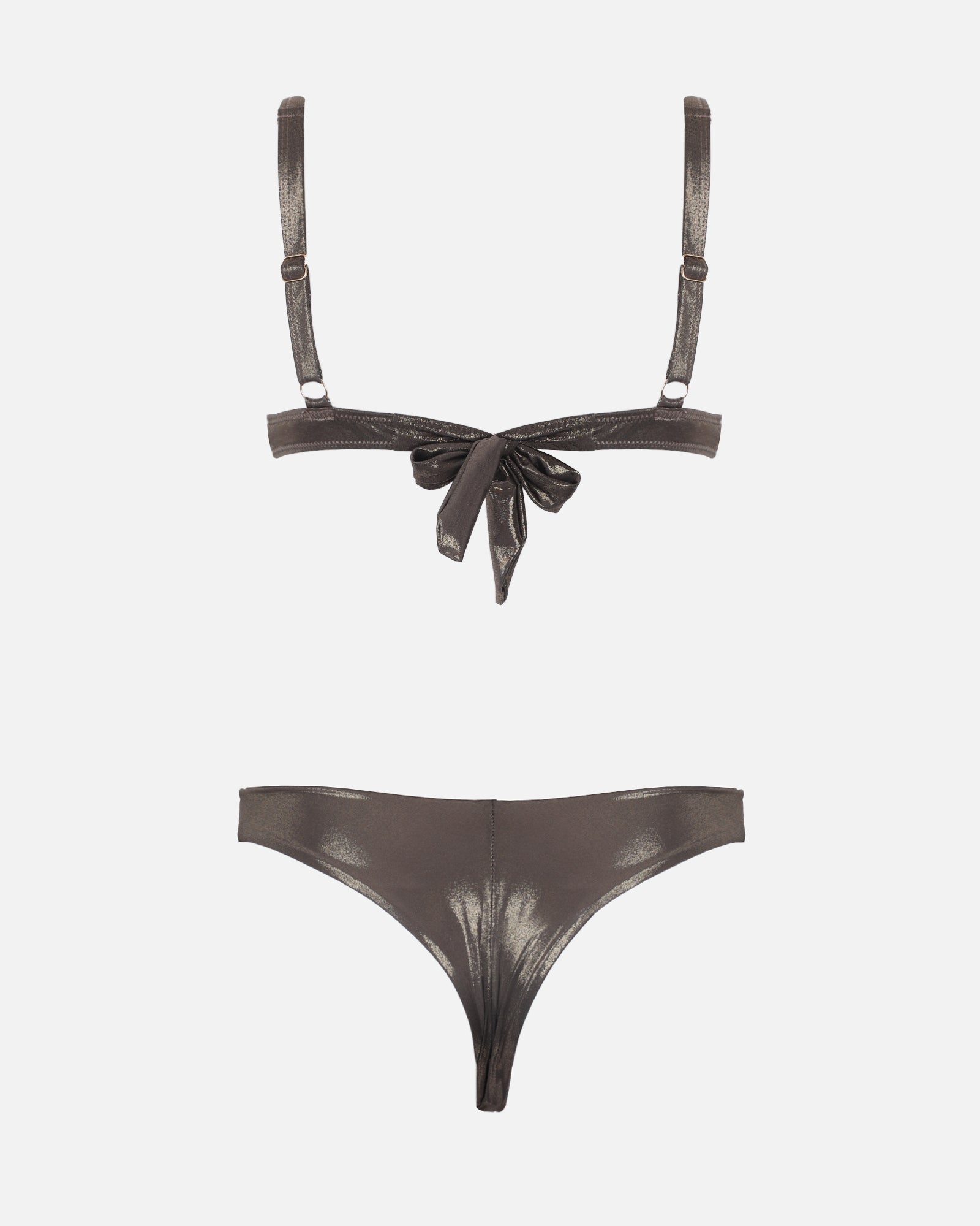 Nori Bronze Shimmer Bikini Set | SIMMI London
