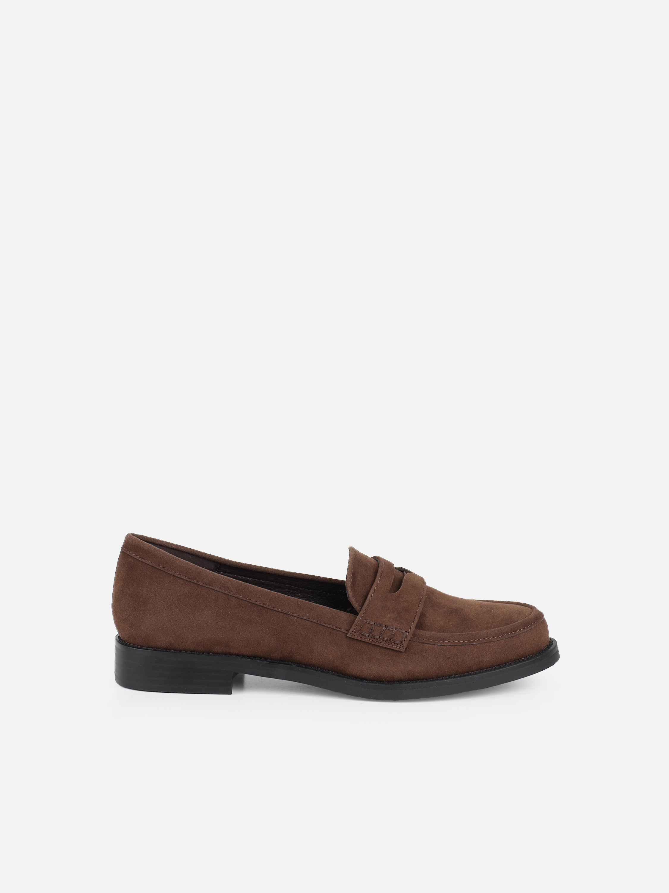 Dime Brown Suede Penny Loafers | SIMMI London