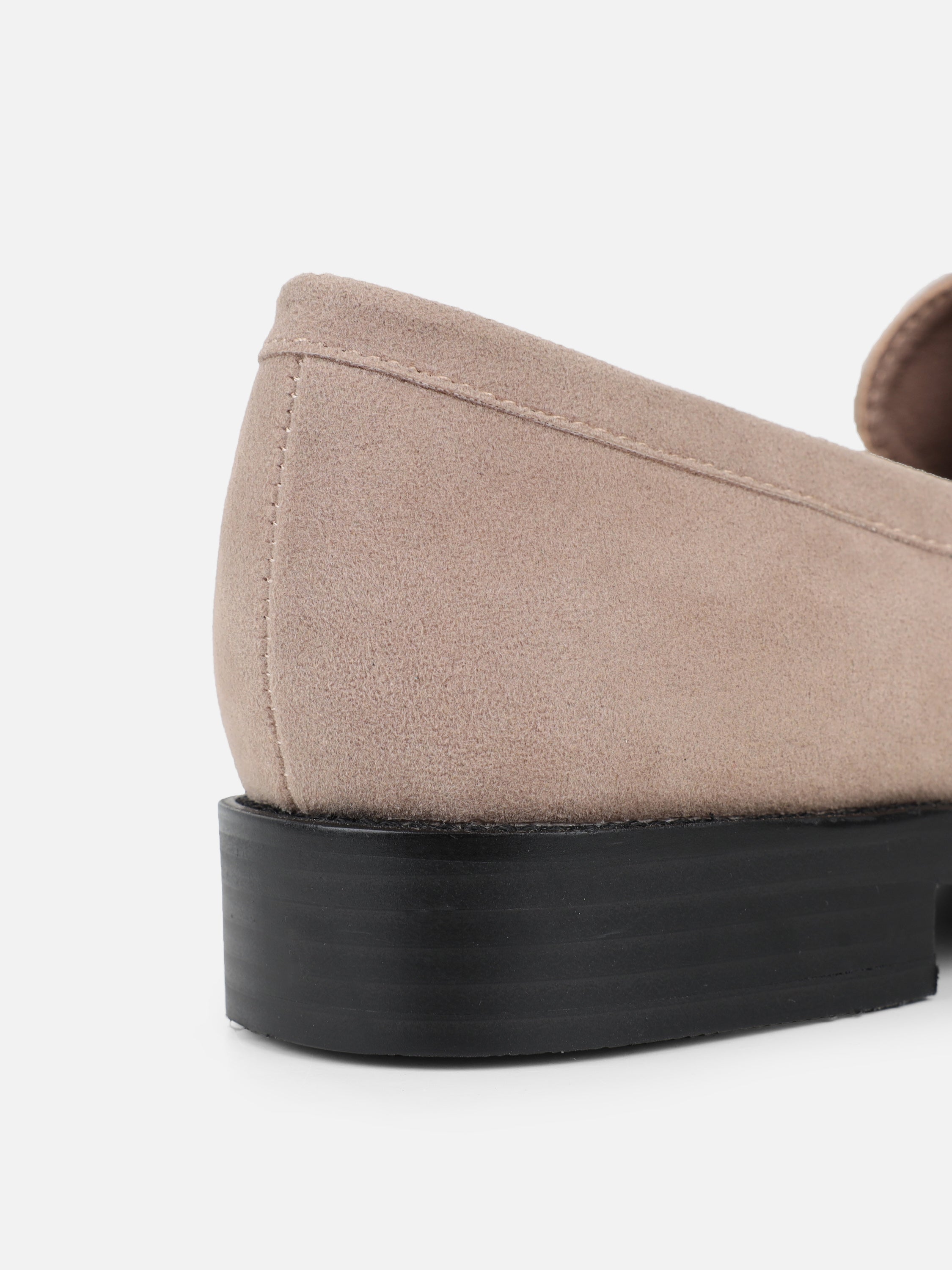 Dime Taupe Suede Penny Loafers | SIMMI London
