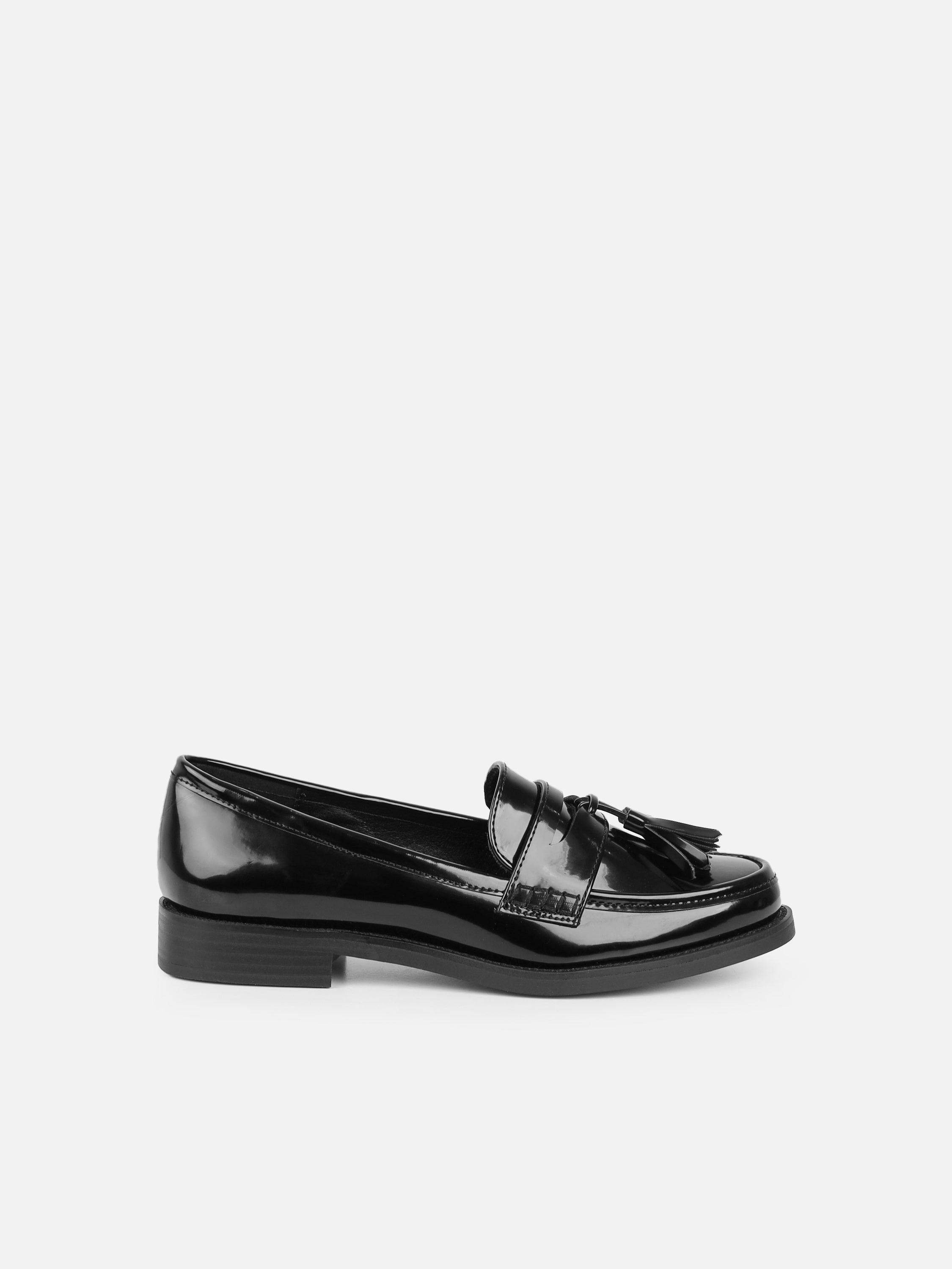 Nell Black Patent Tassel Loafers | SIMMI London