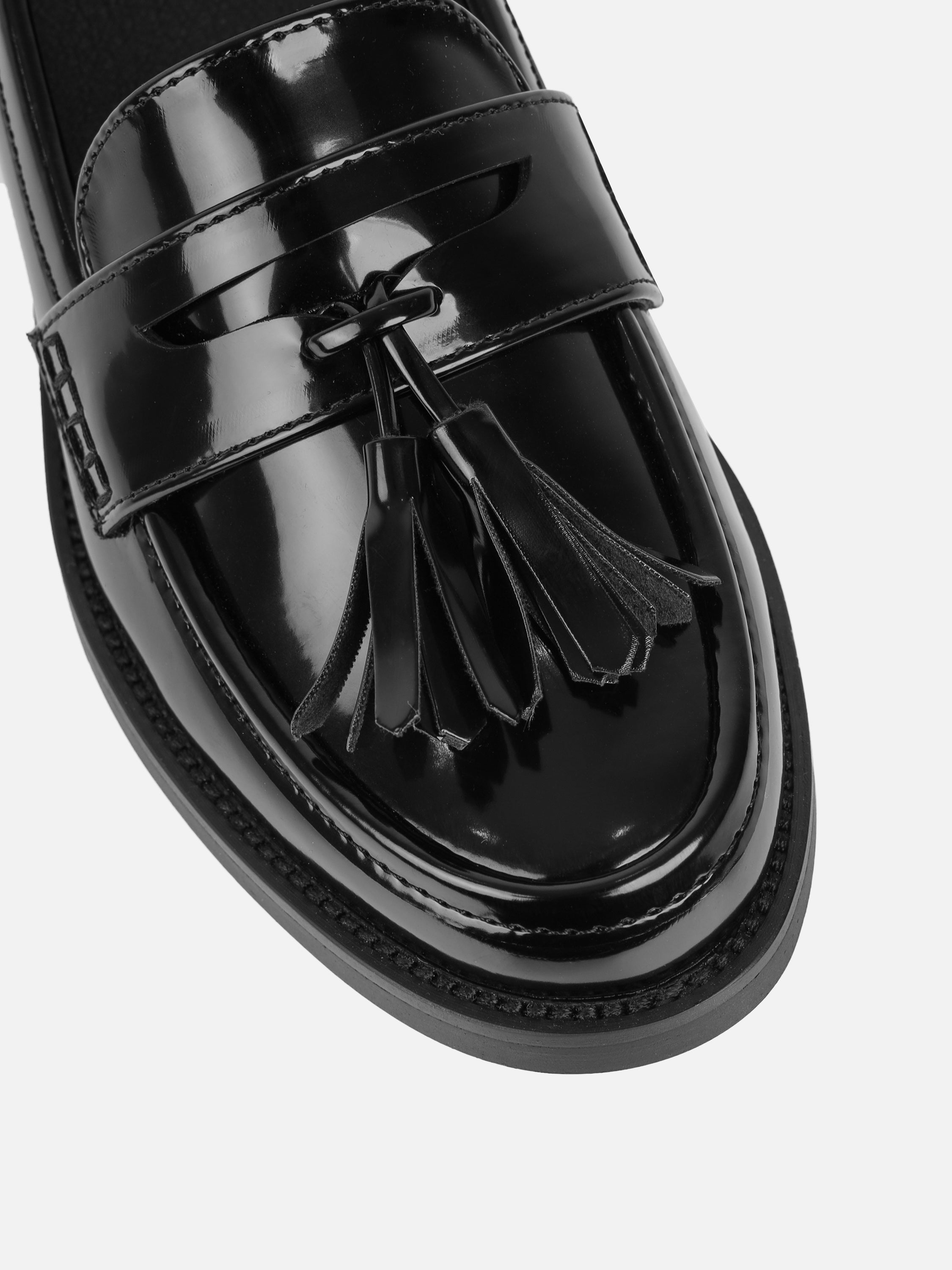 Nell Black Patent Tassel Loafers | SIMMI London