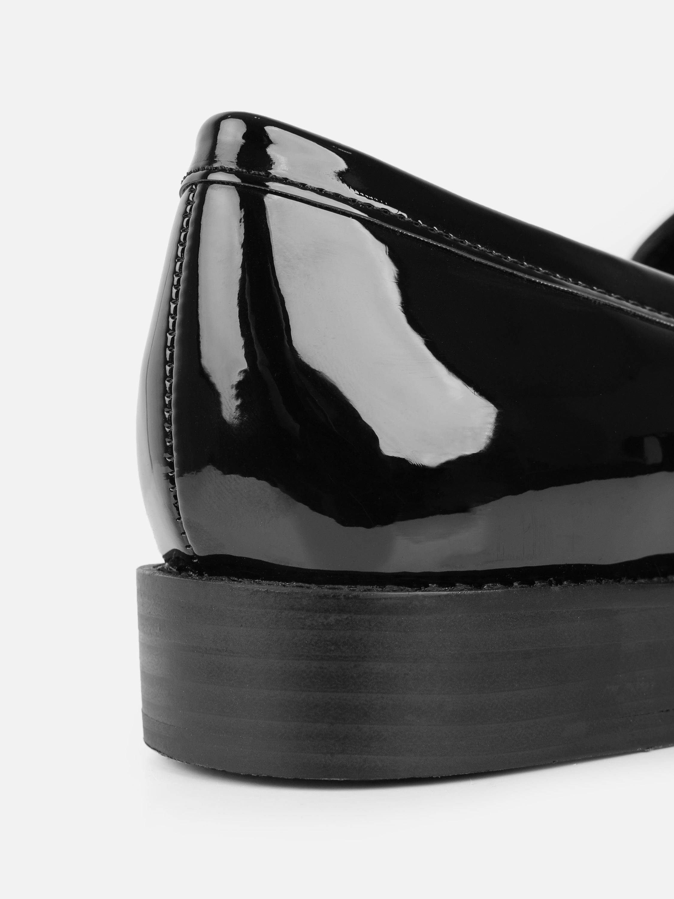 Shreya Black Patent Penny Loafers | SIMMI London