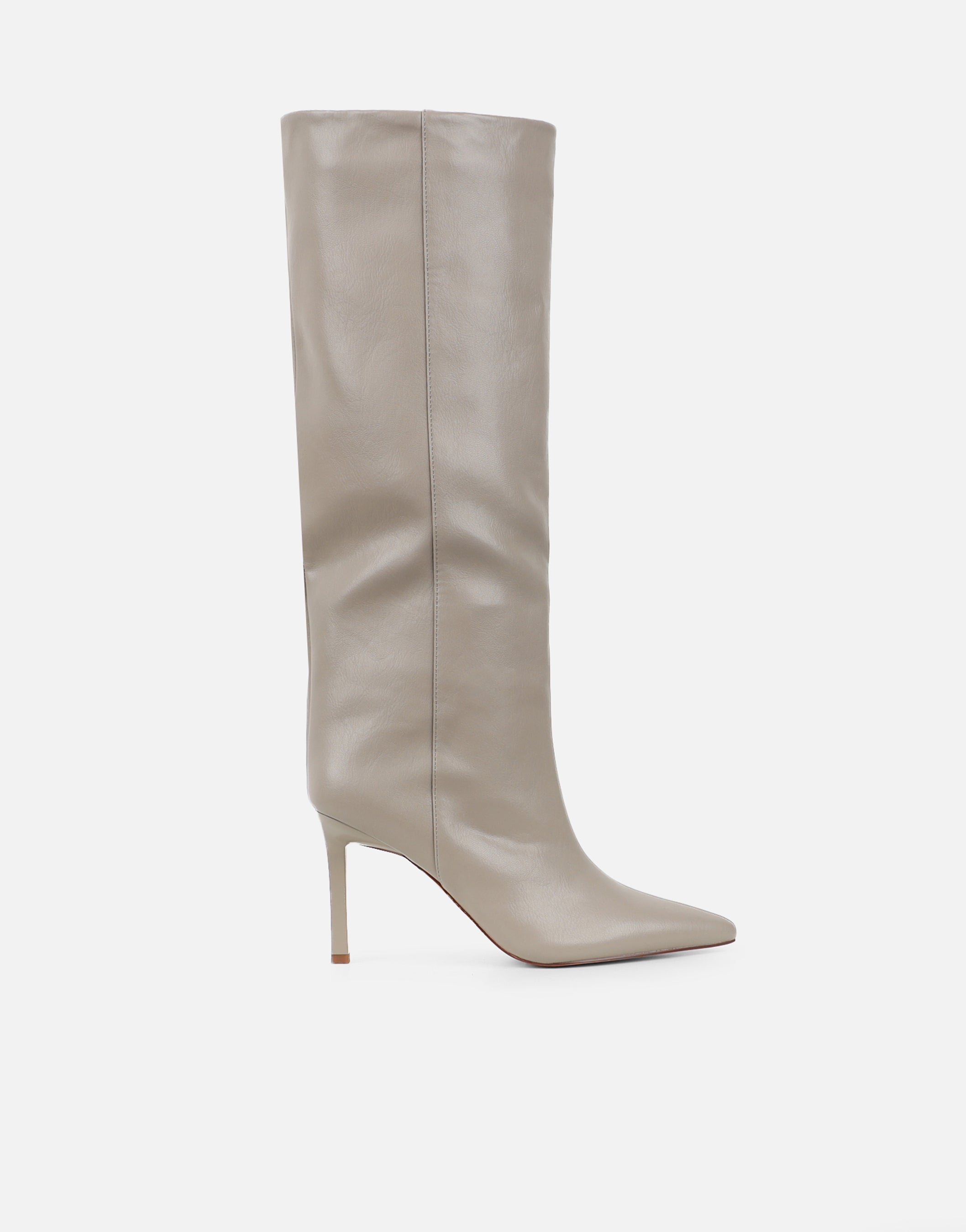 Miguel Mushroom Knee High Heeled Boots | SIMMI London