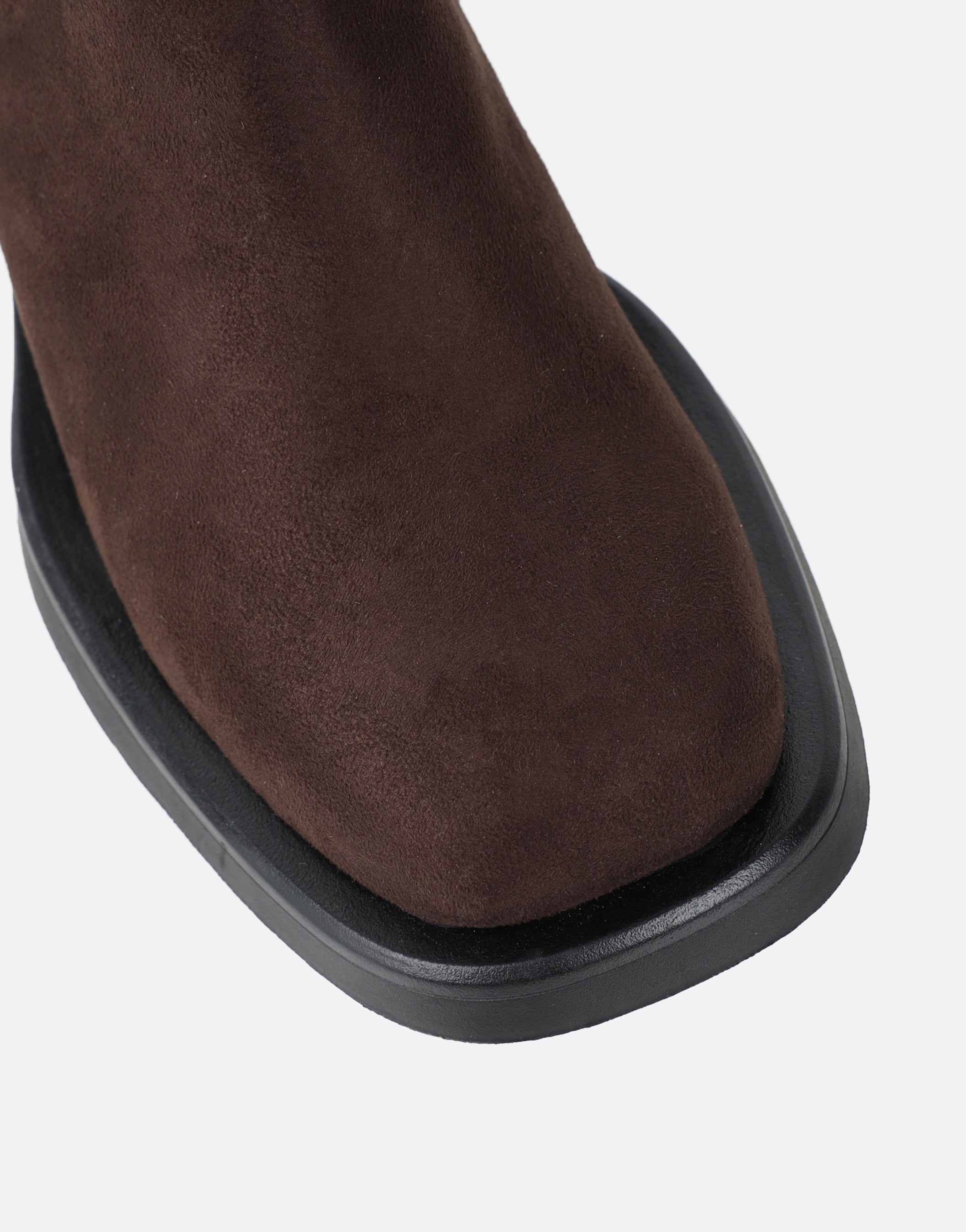 Amrose Brown Suede Ruched Heeled Boots | SIMMI London