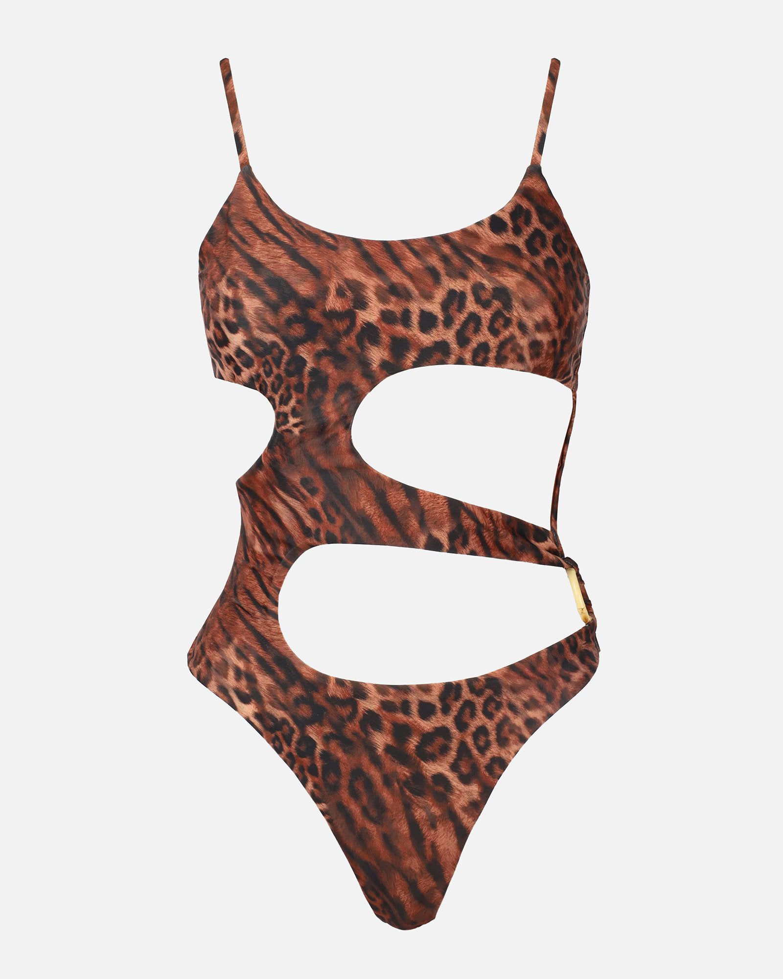 DESARA LEOPARD CUT OUT RING TRIM SWIMSUIT | SIMMI London