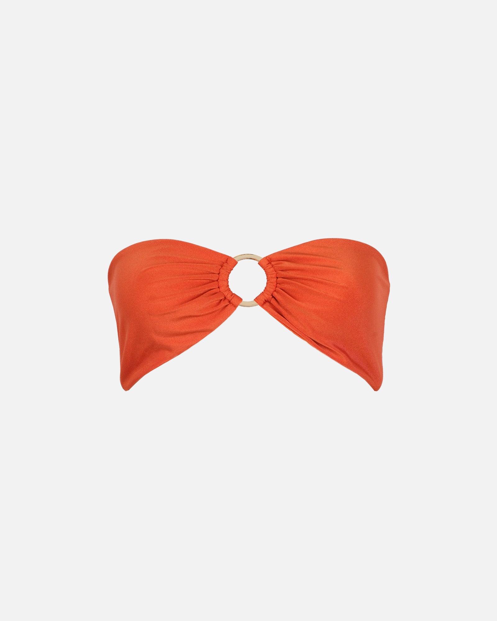 Dolce Orange Satin O Ring Bikini Top | SIMMI London