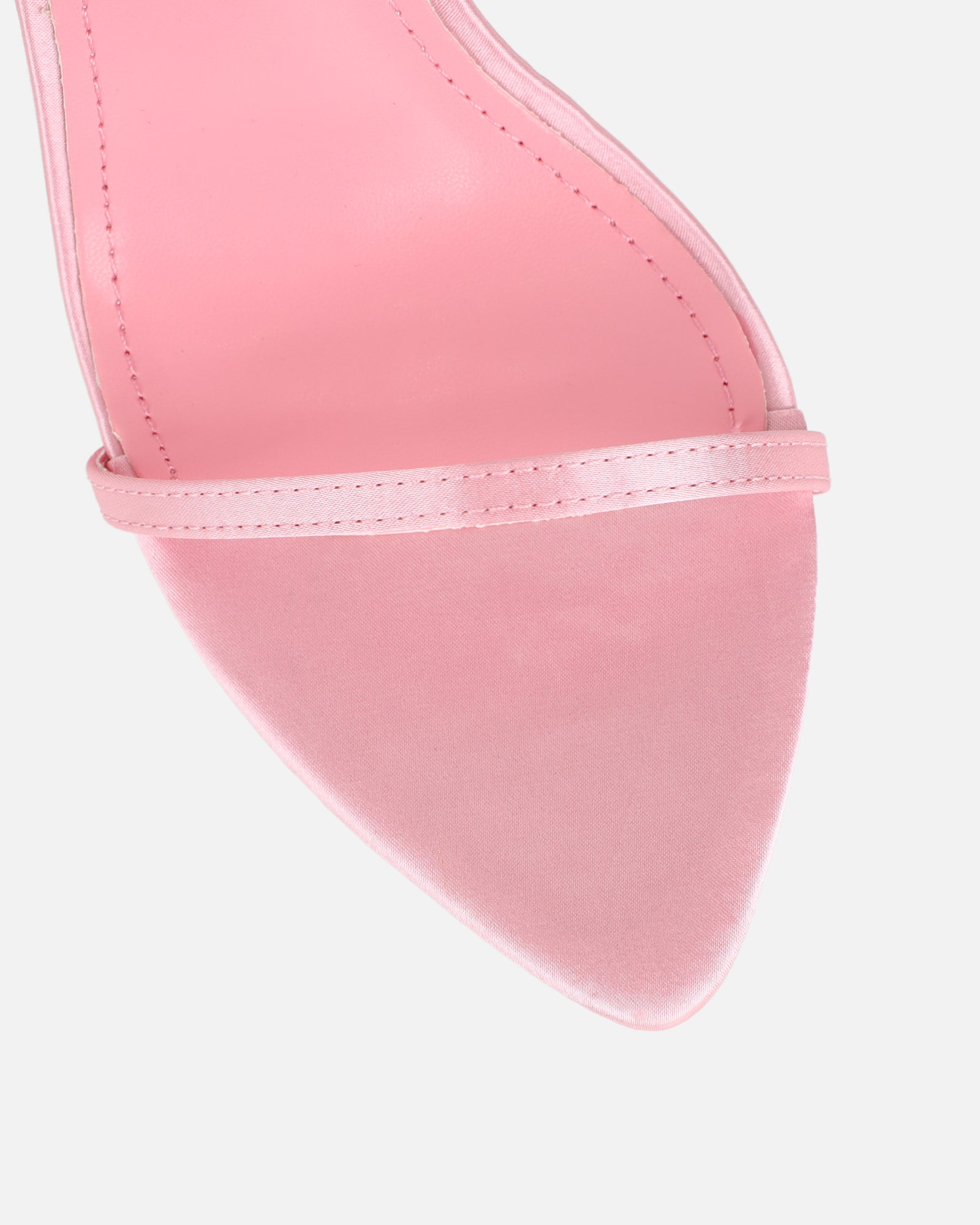 Abbah Pink Satin Diamante Bow Heeled Sandals | SIMMI London