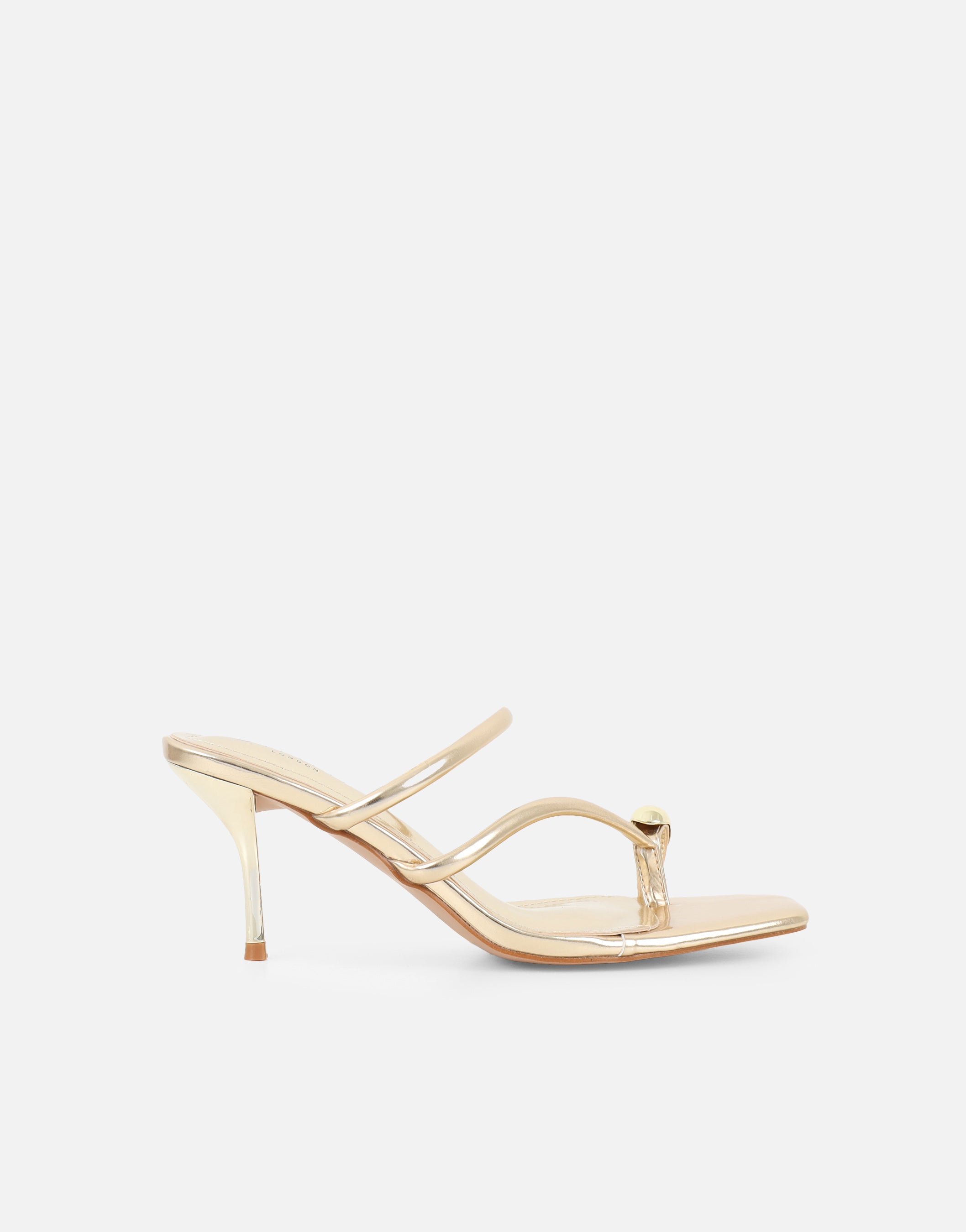 Eleanor Gold Metallic Gold Toe Post Detail Mules | SIMMI London