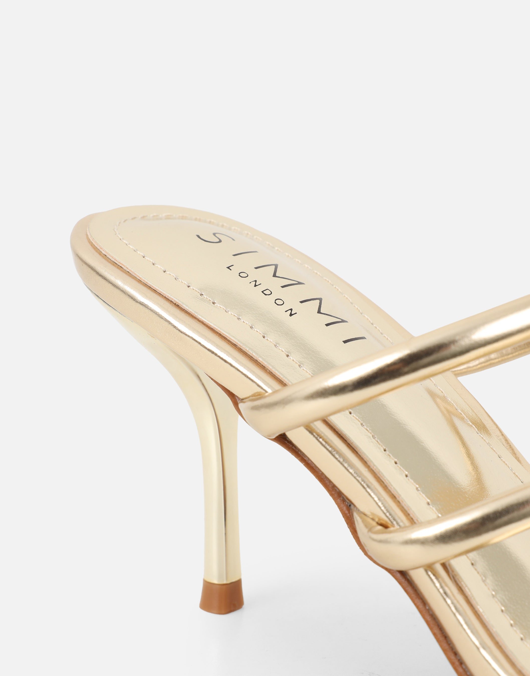 Eleanor Gold Metallic Gold Toe Post Detail Mules | SIMMI London