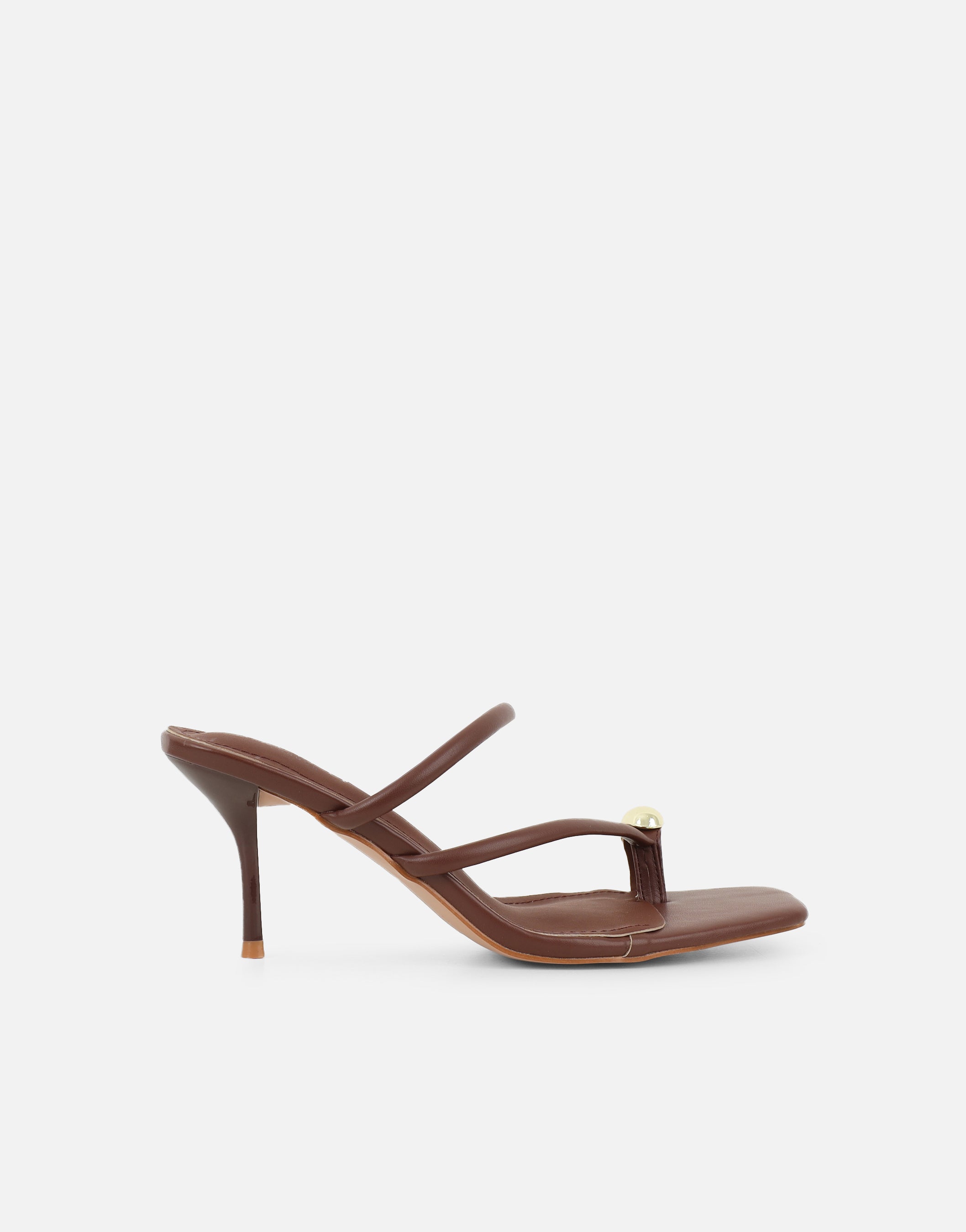 Eleanor Tan Gold Toe Post Detail Mules | SIMMI London