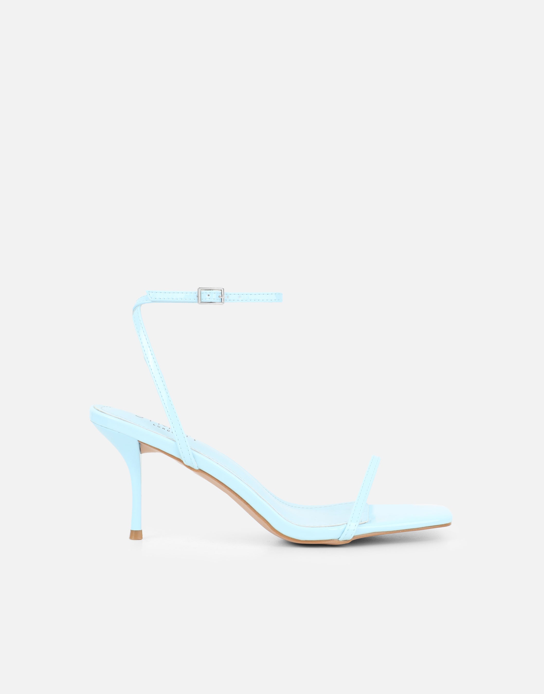 Lula Blue Patent Heeled Sandals | SIMMI London