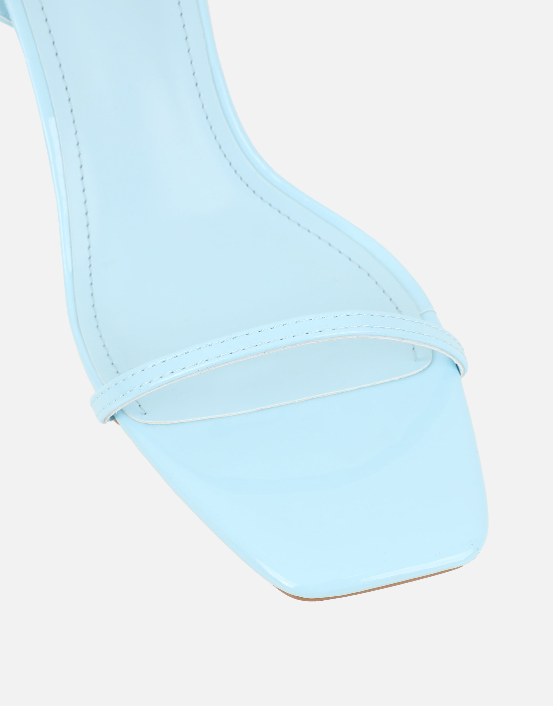 Lula Blue Patent Heeled Sandals | SIMMI London