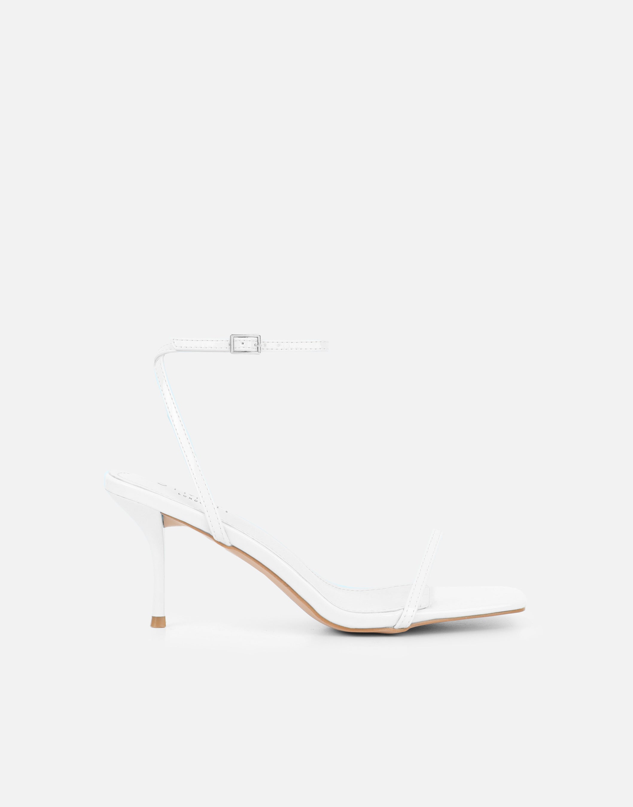 Lula White Patent Heeled Sandals | SIMMI London
