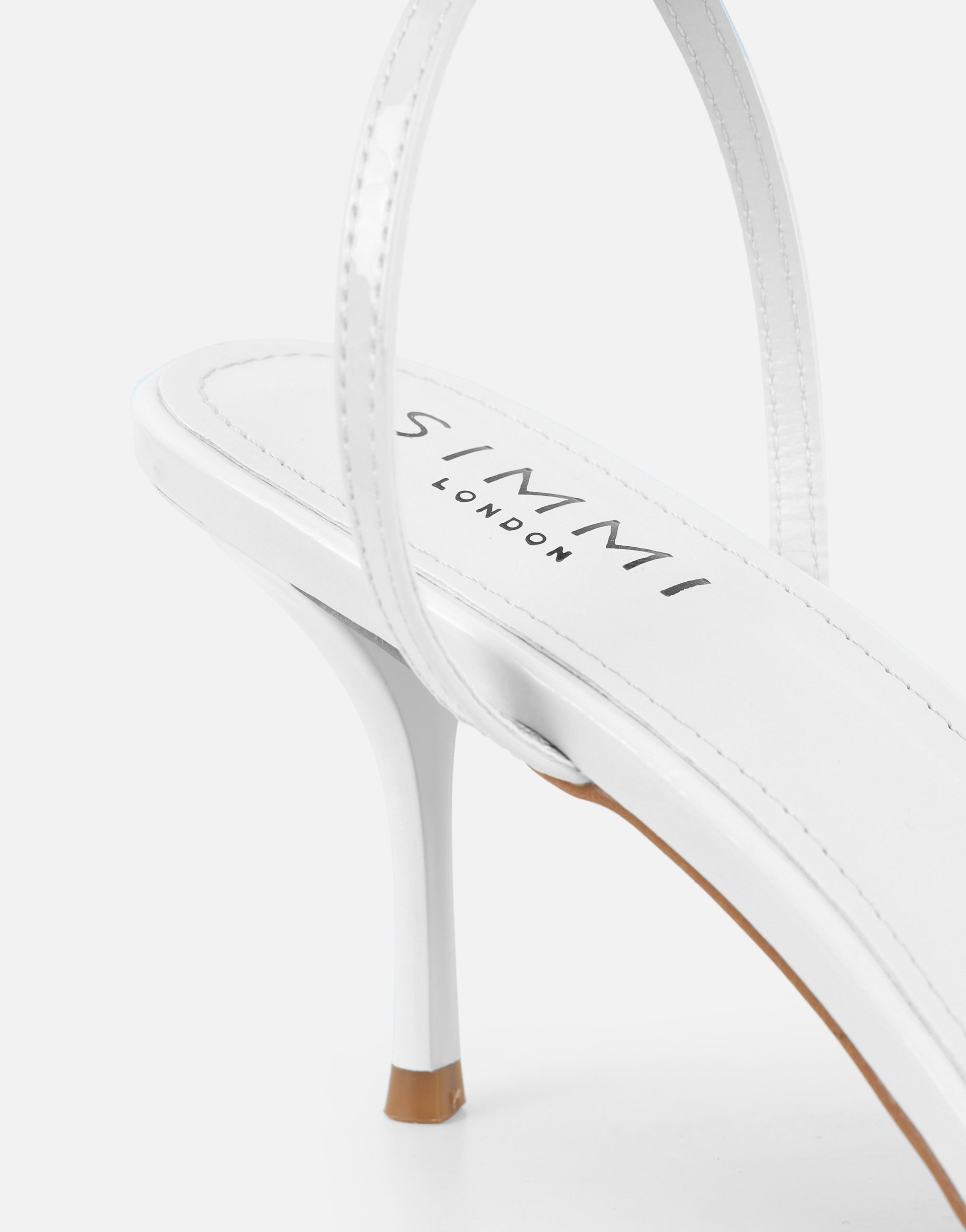 Lula White Patent Heeled Sandals | SIMMI London