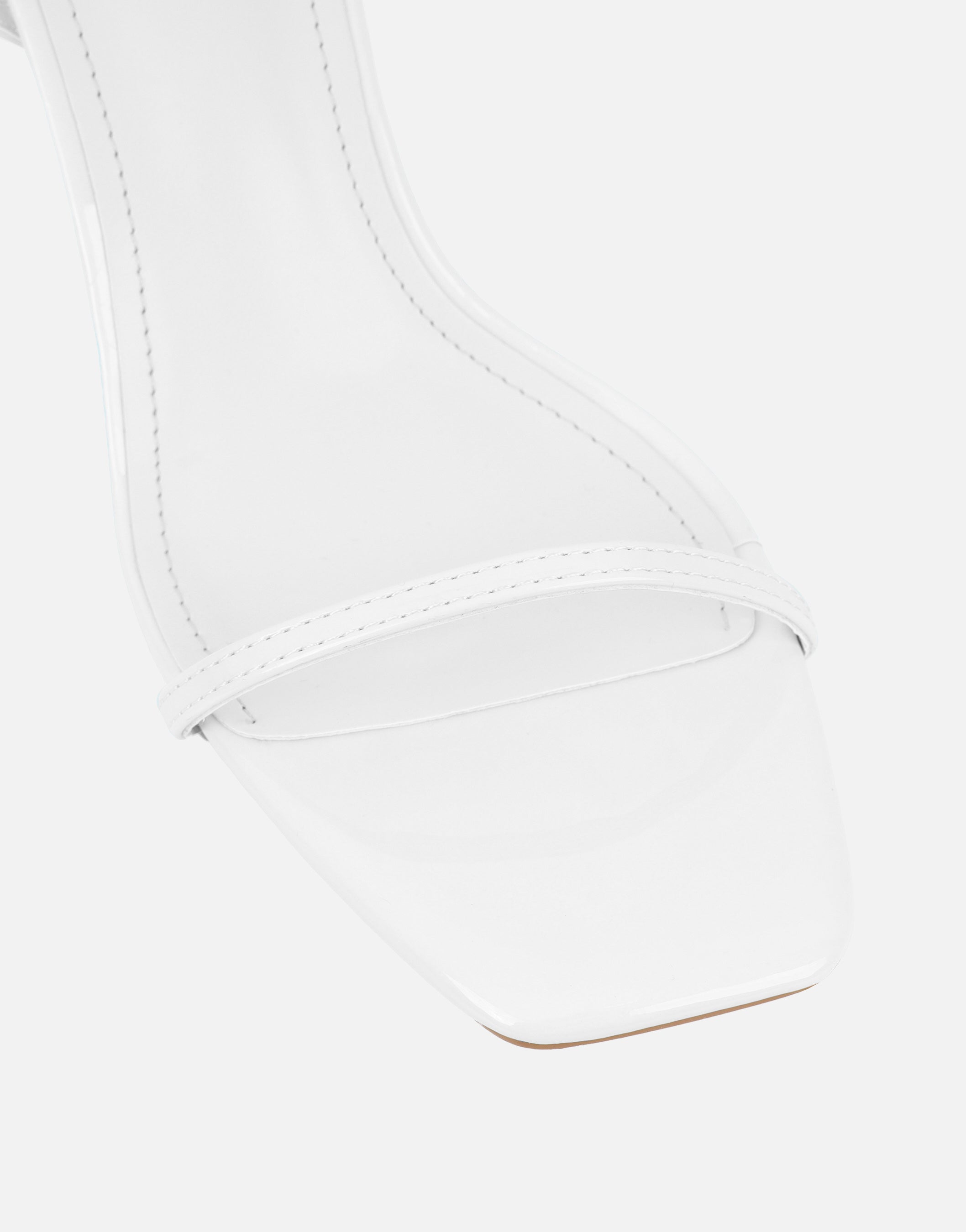 Lula White Patent Heeled Sandals | SIMMI London