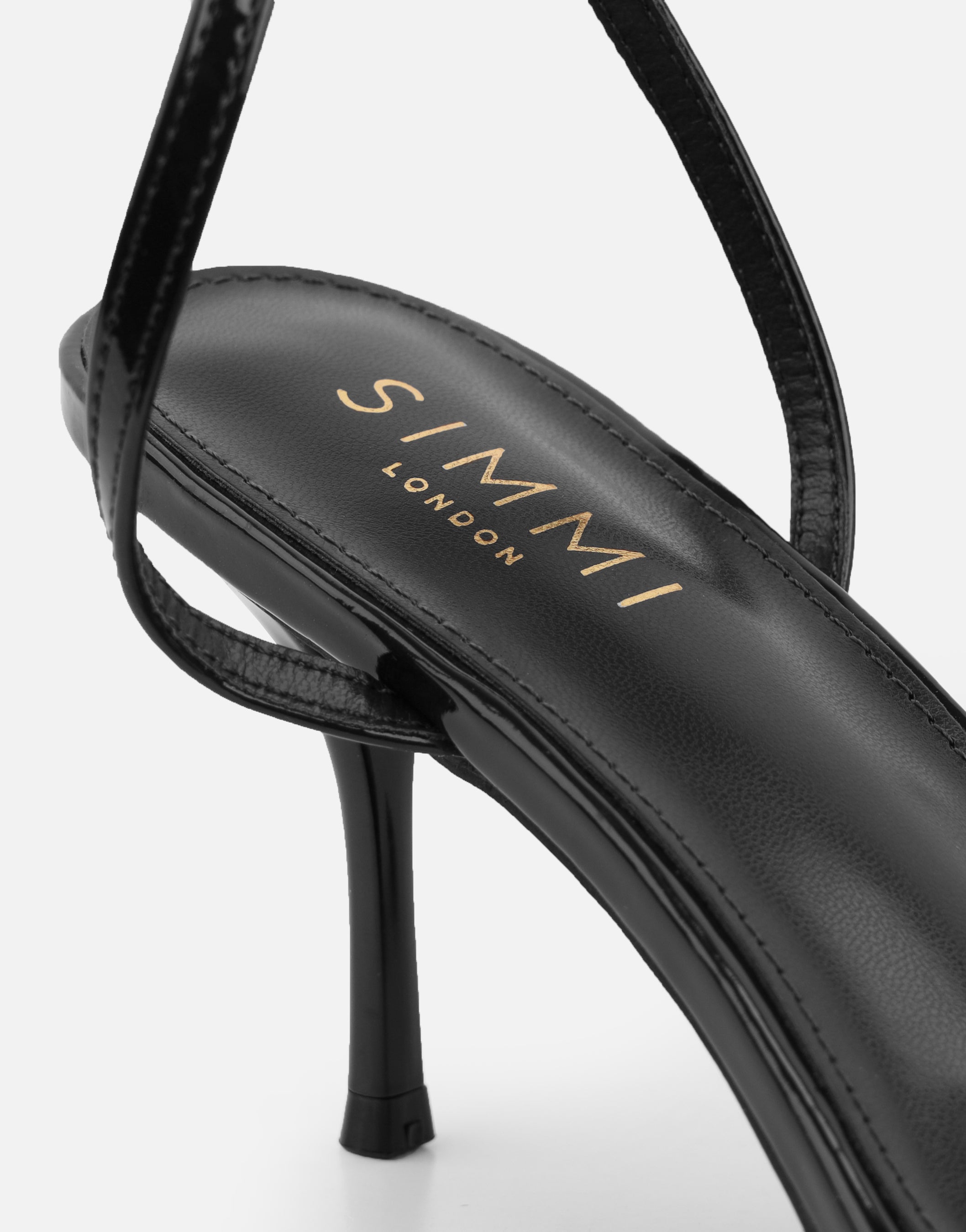 Lula Black Patent Heeled Sandals | SIMMI London