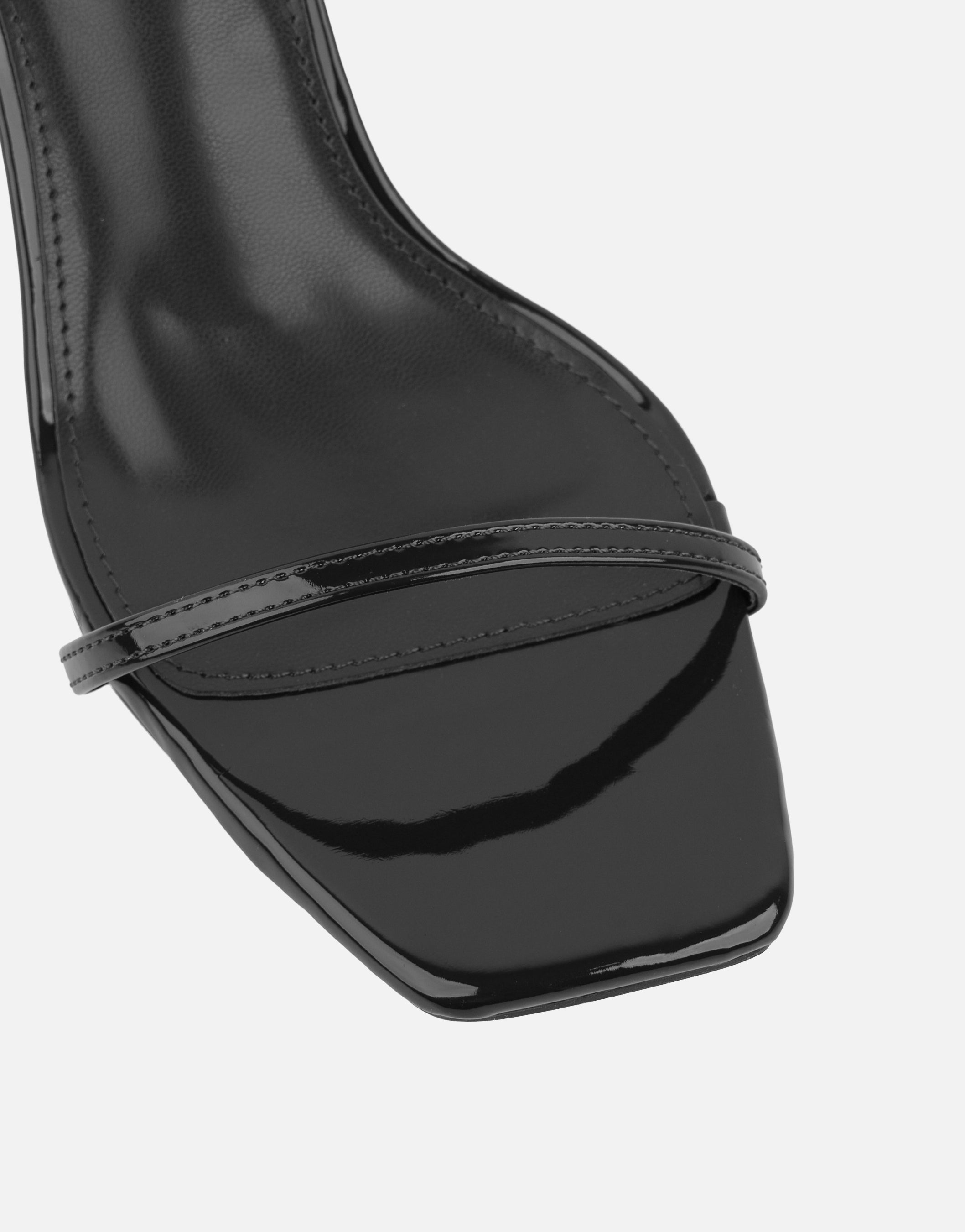 Lula Black Patent Heeled Sandals | SIMMI London