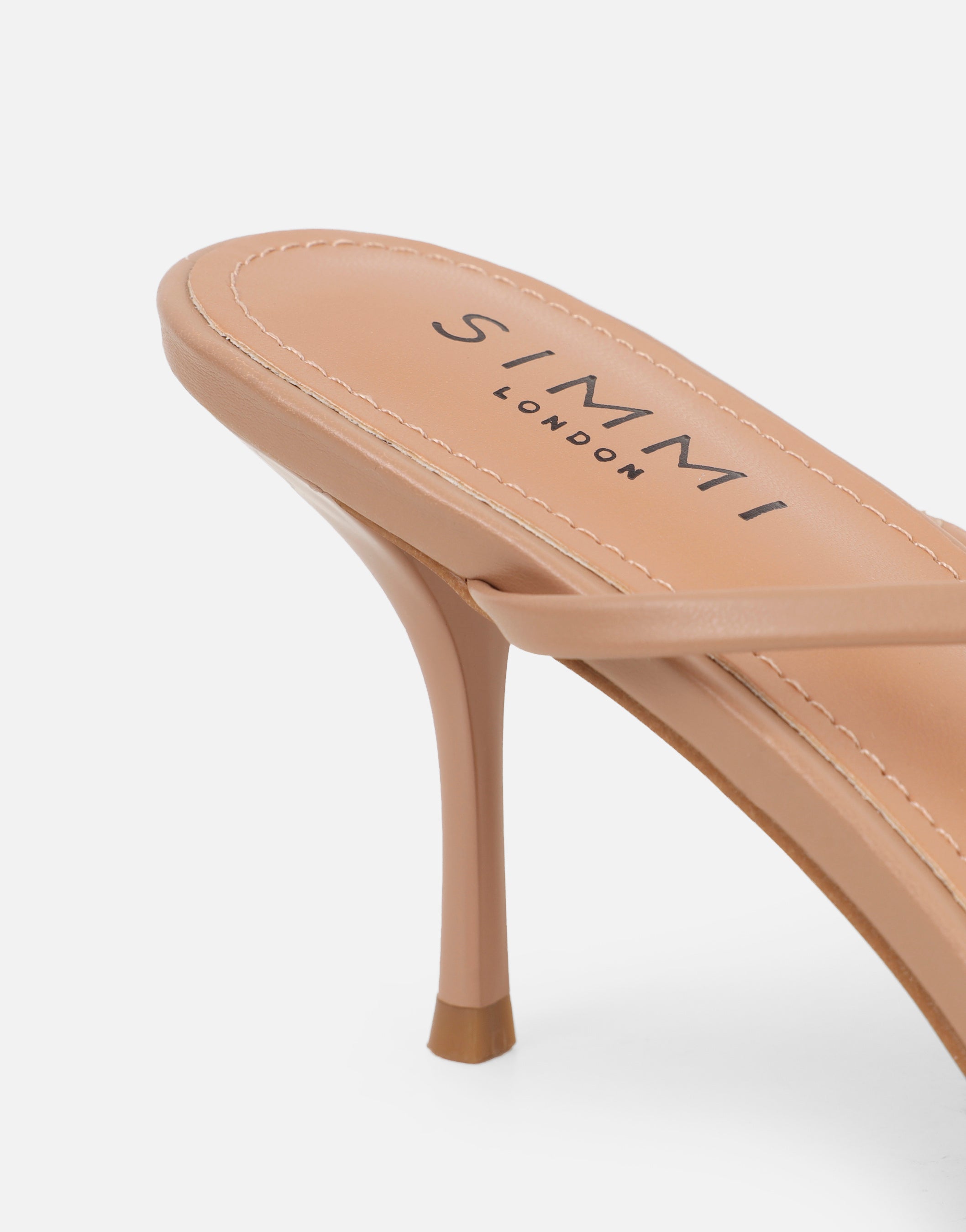 Elena Beige Strappy Mules | SIMMI London