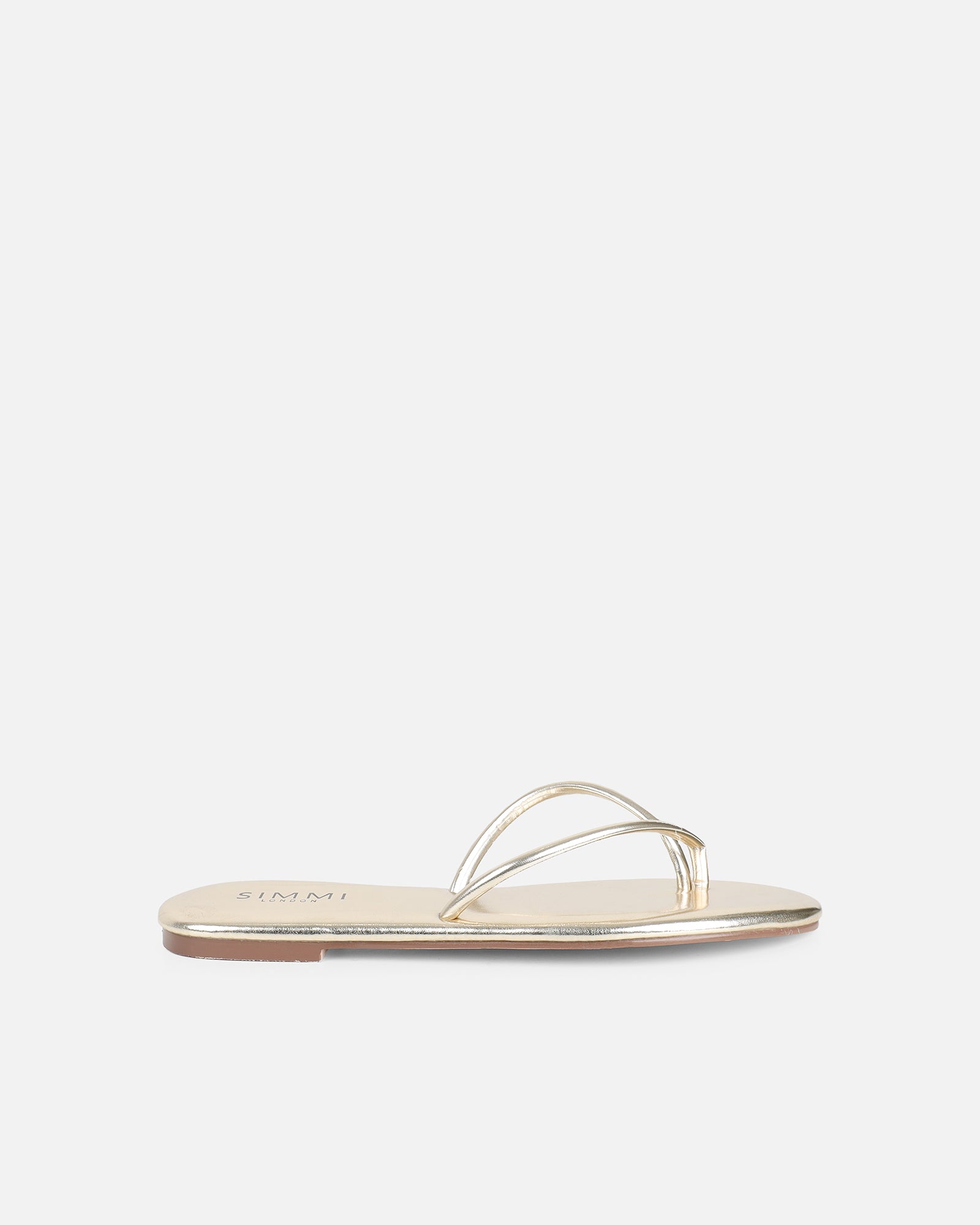 Elmas Gold Metallic Toe Thong Sandals | SIMMI London