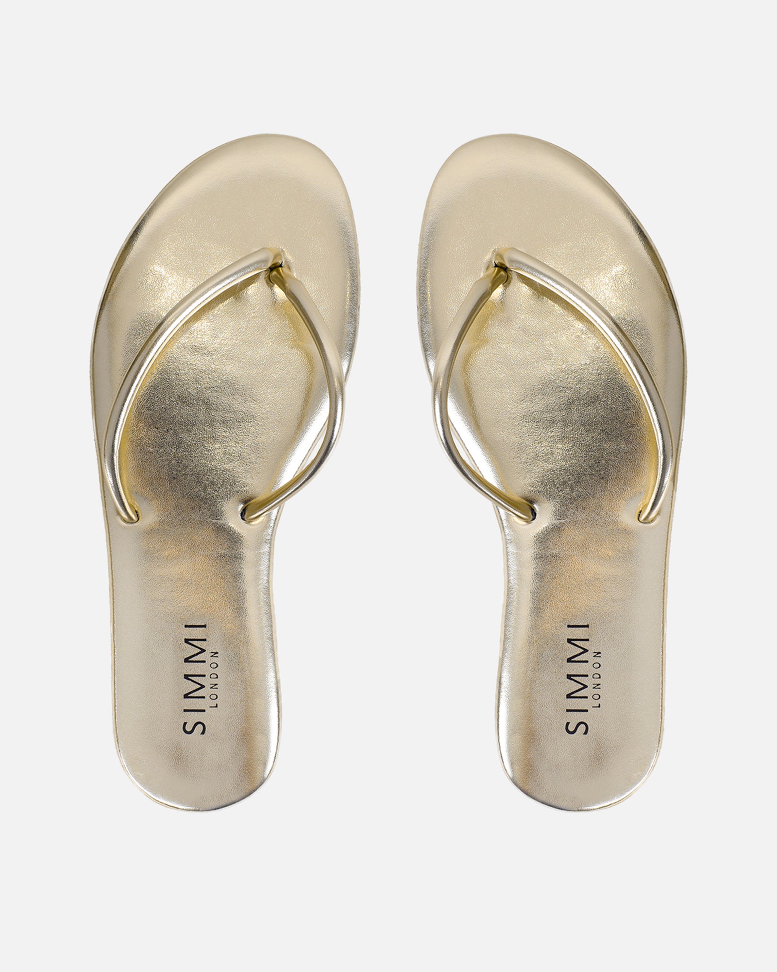 Elmas Gold Metallic Toe Thong Sandals | SIMMI London