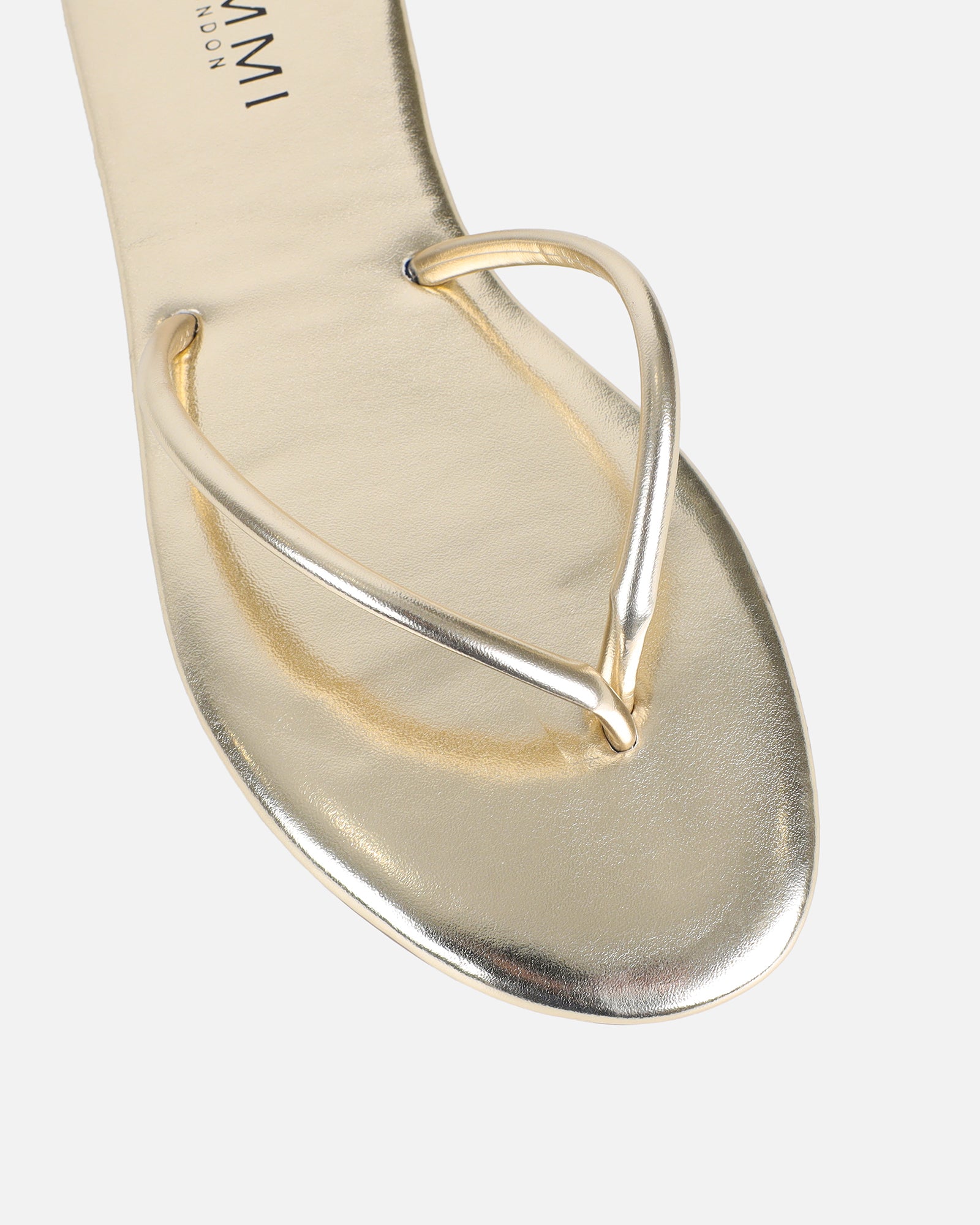 Elmas Gold Metallic Toe Thong Sandals | SIMMI London