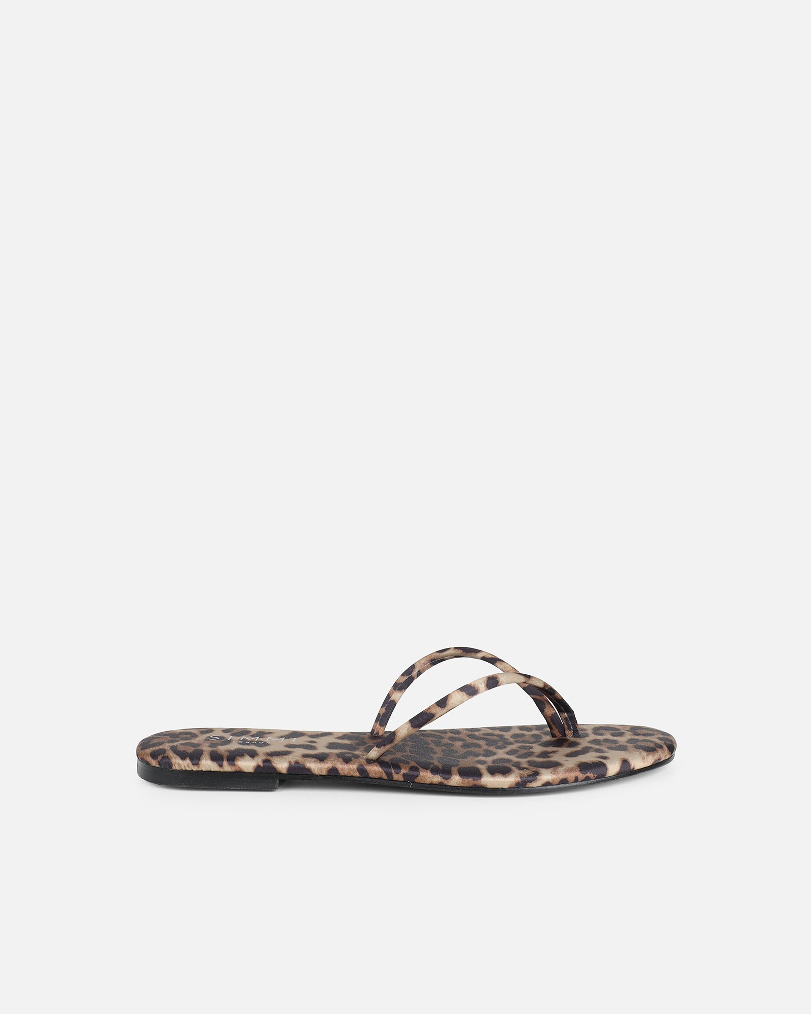 Elmas Leopard Satin Toe Thong Sandals | SIMMI London