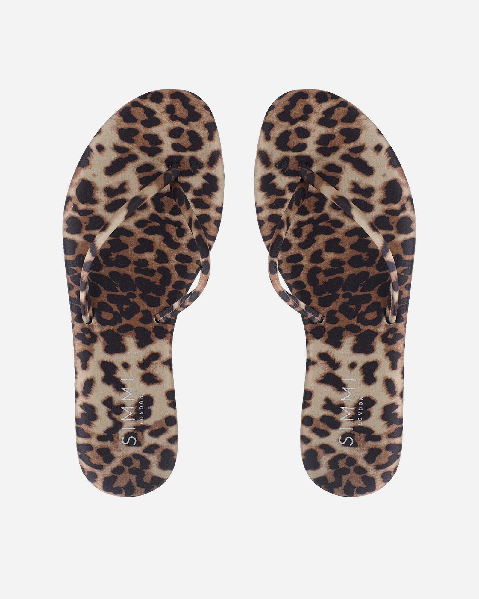 Elmas Leopard Satin Toe Thong Sandals | SIMMI London