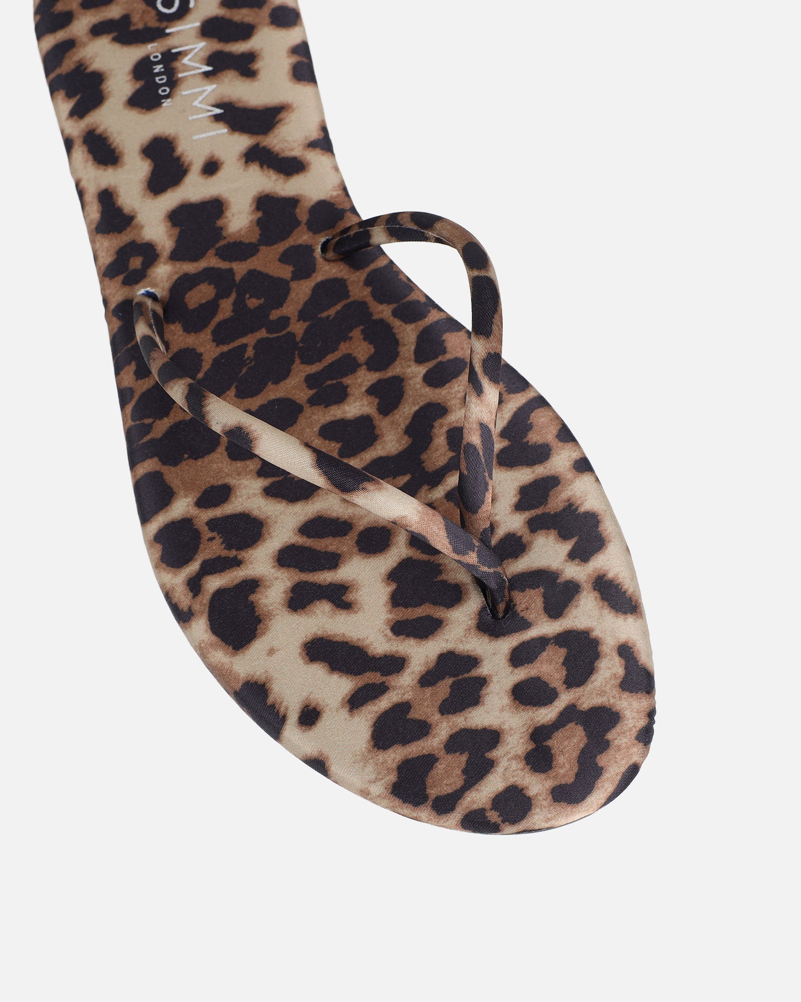 Elmas Leopard Satin Toe Thong Sandals | SIMMI London