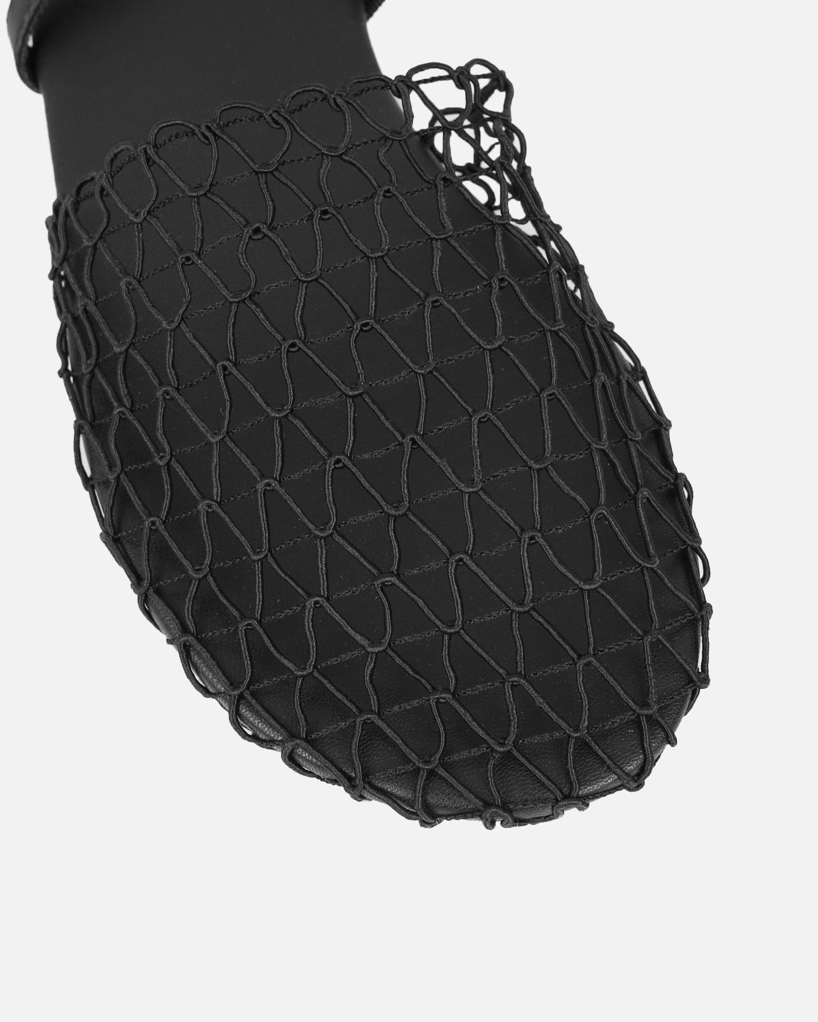 Avianna Black Woven Mesh Sliders | SIMMI London