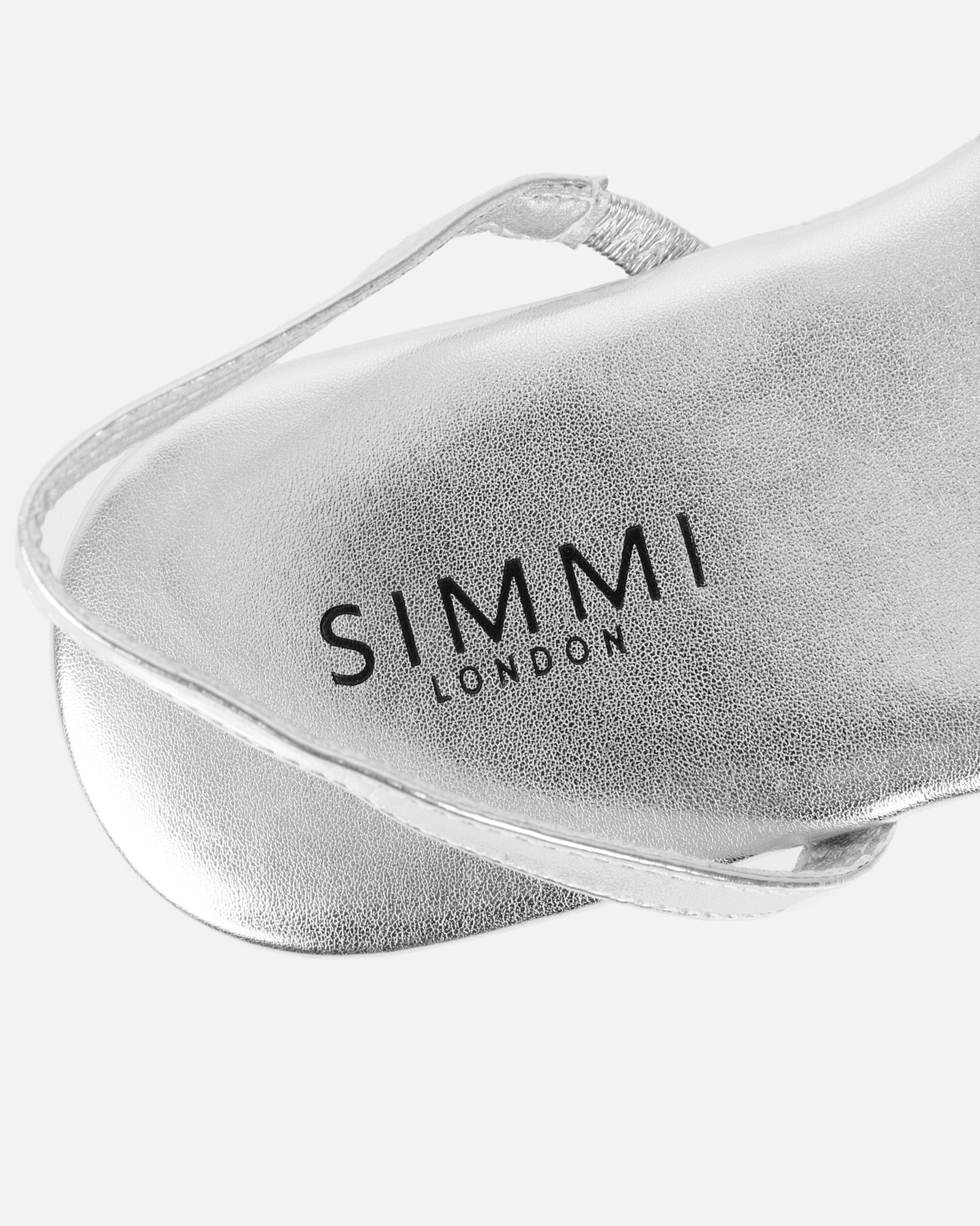 Avianna Silver Woven Mesh Sliders | SIMMI London