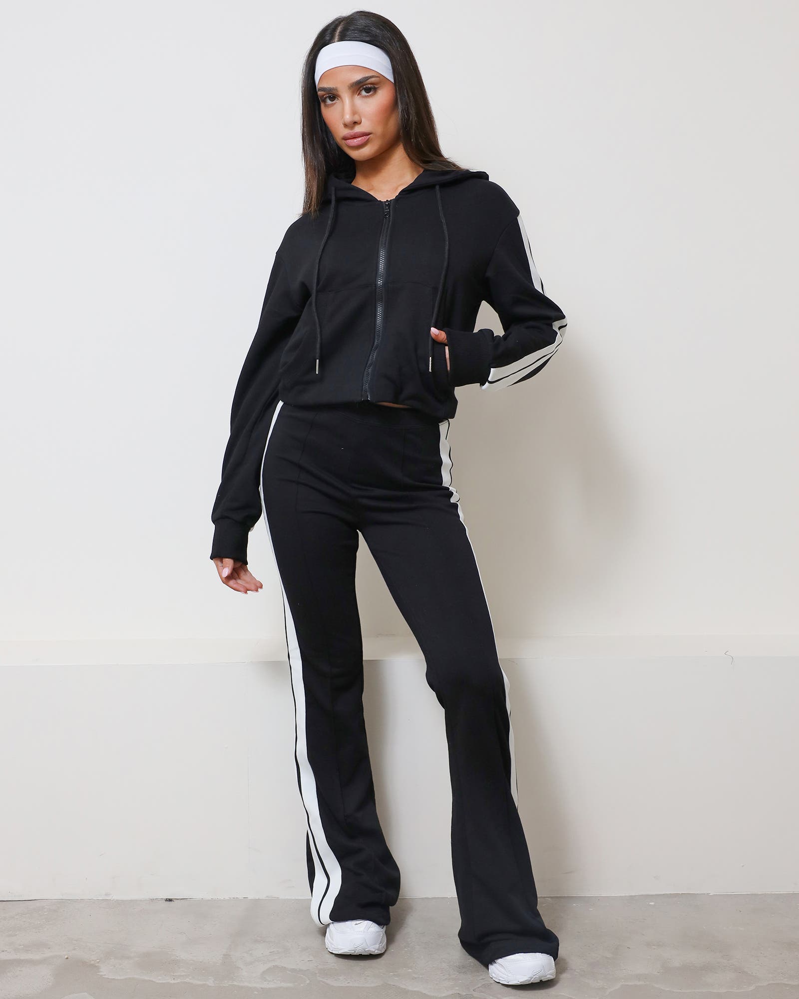 Cheap Women's Fashion Plush Thicken Tracksuit Set Sports Hoodie Vest Sweatpants Set Sports Suit