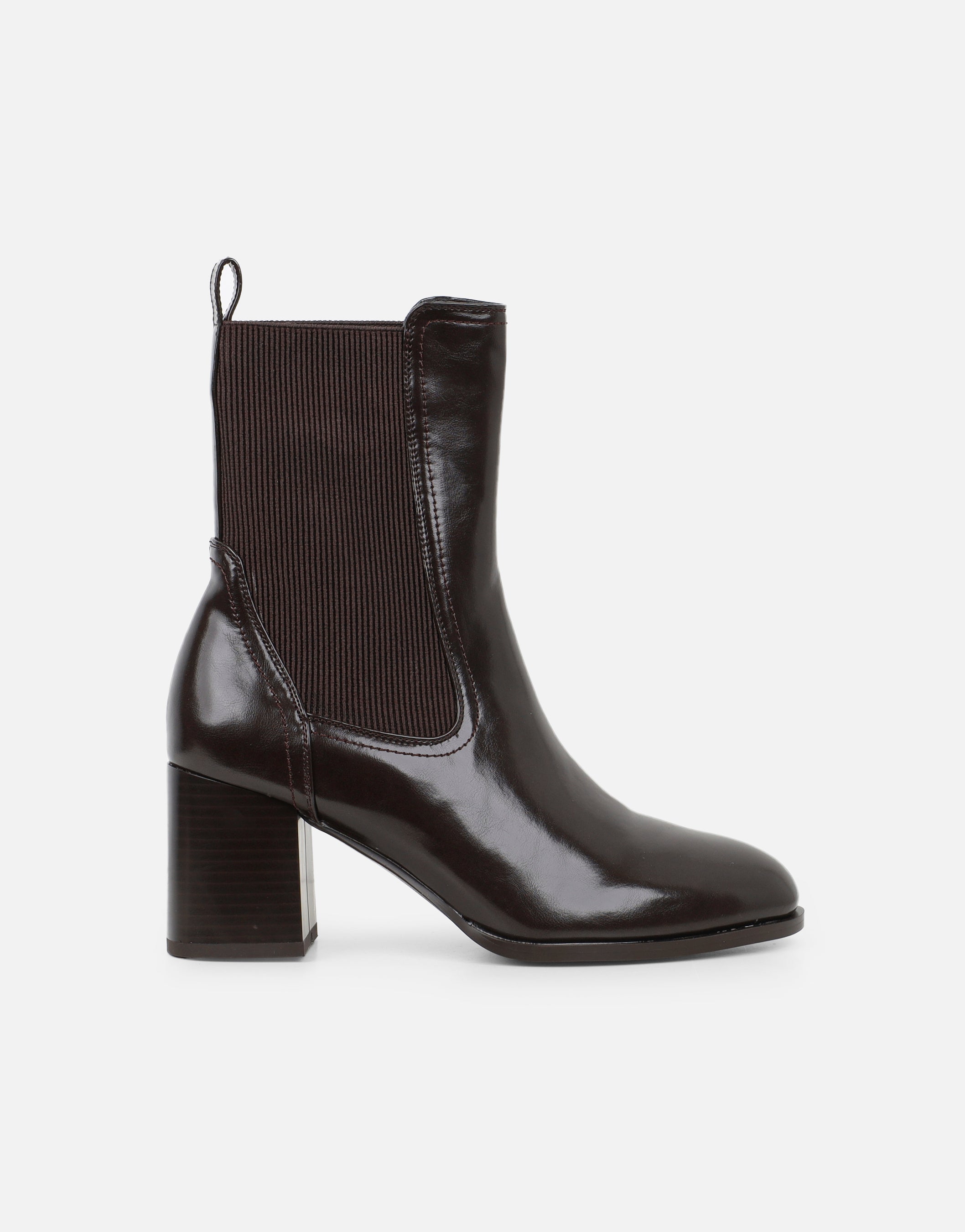 Emberline Brown Elastic Detail Ankle Boots | SIMMI London