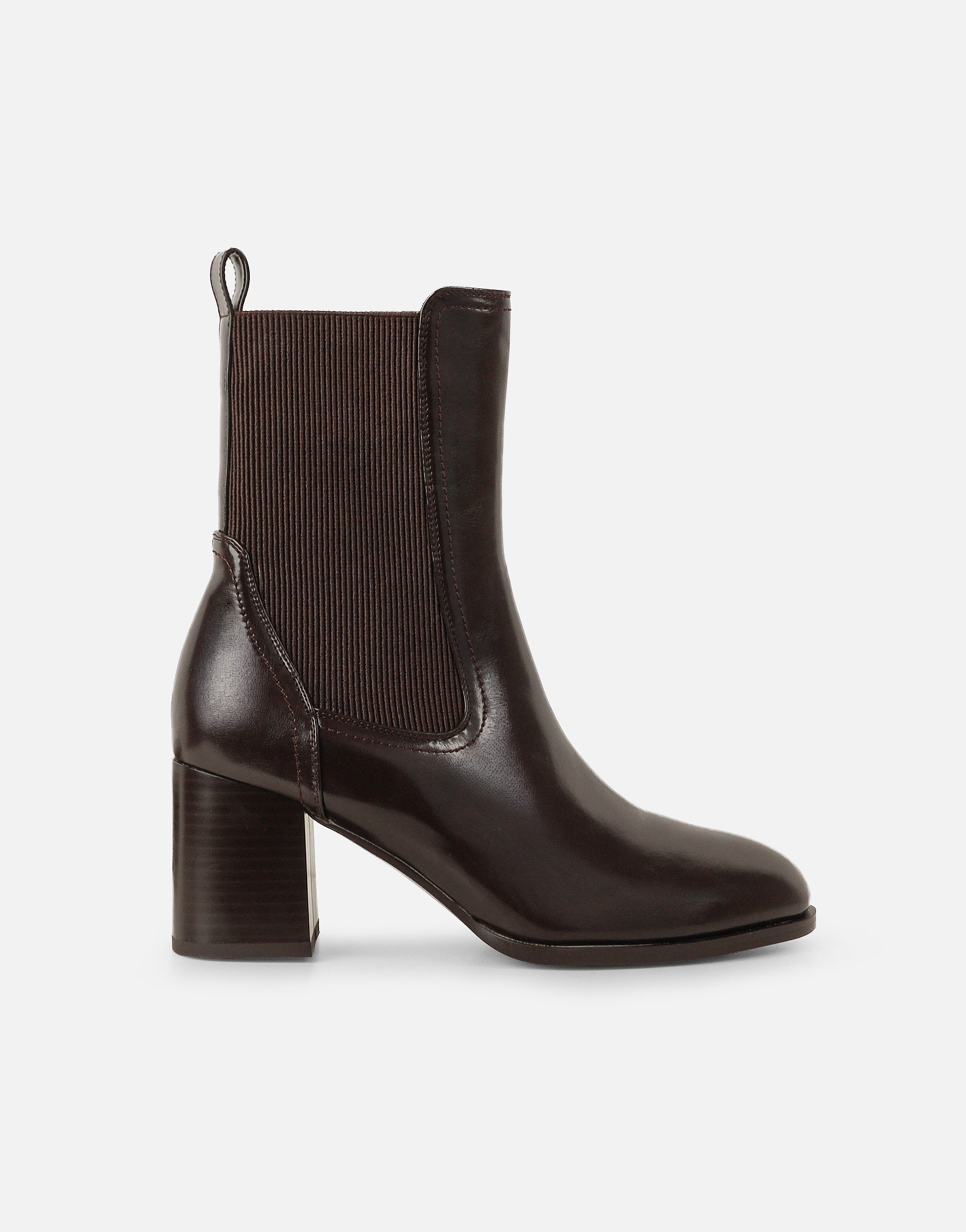 Emberline Brown Elastic Detail Ankle Boots | SIMMI London