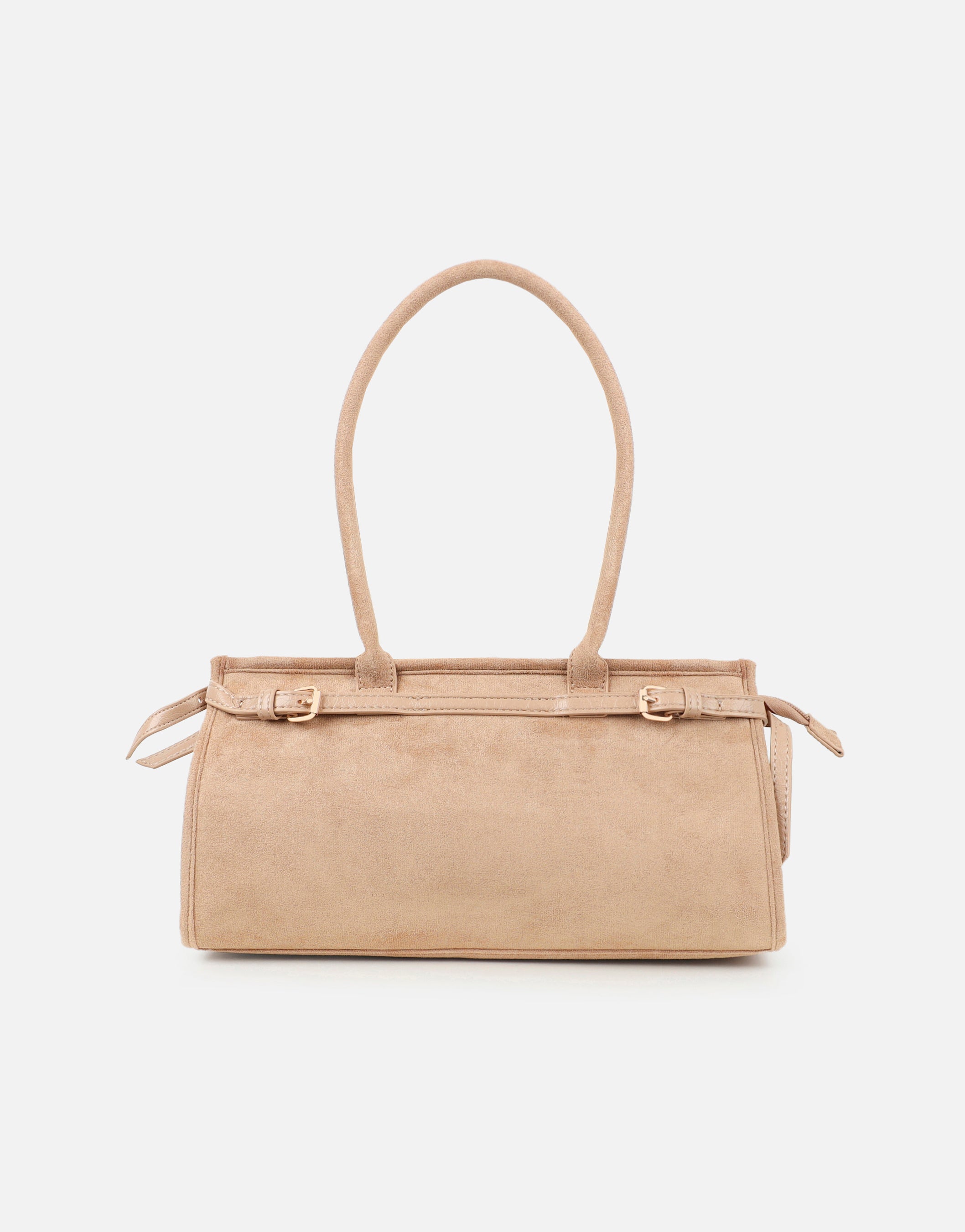 Eos Beige Suede Handbag | SIMMI London