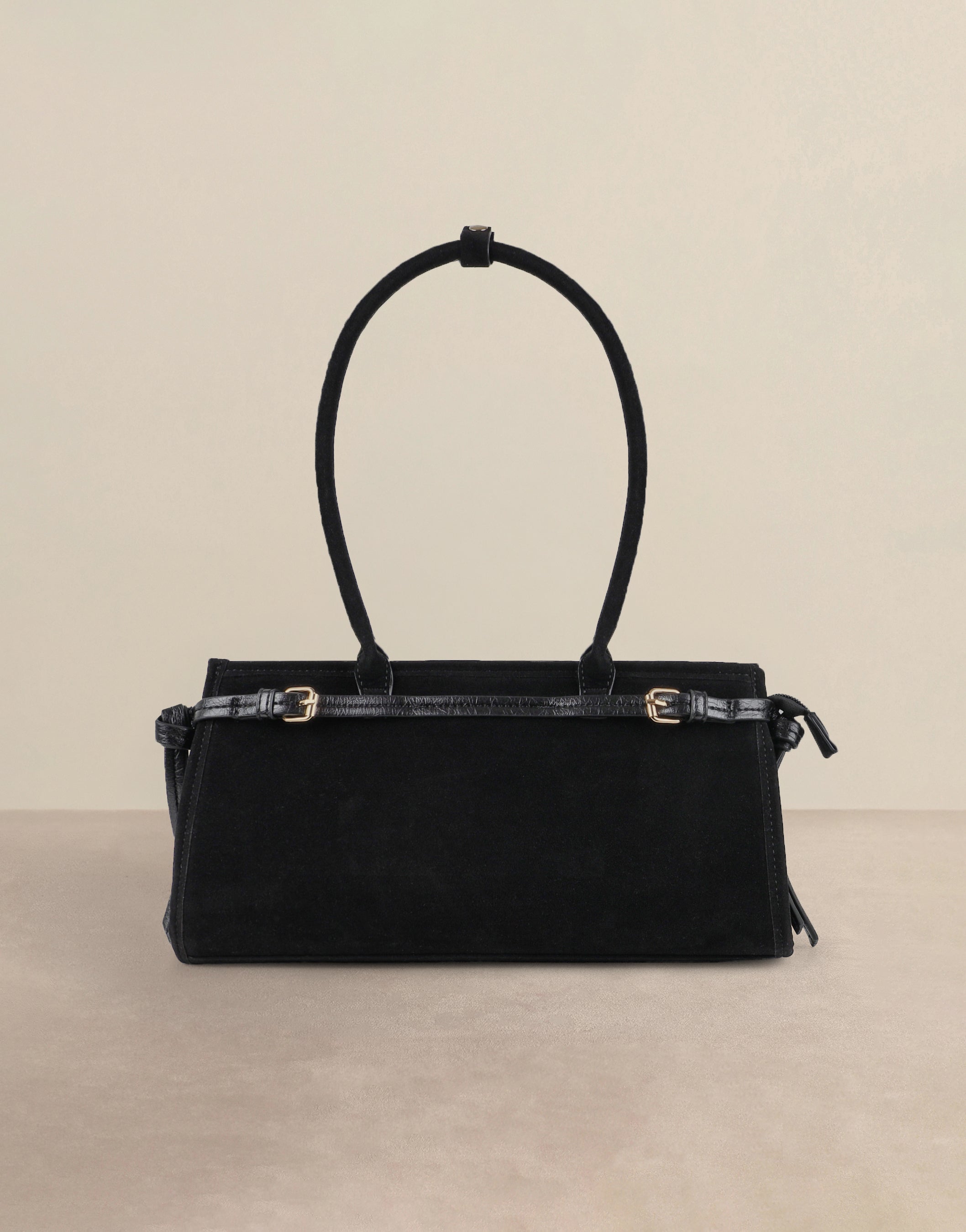 Eos Black Suede Handbag | SIMMI London