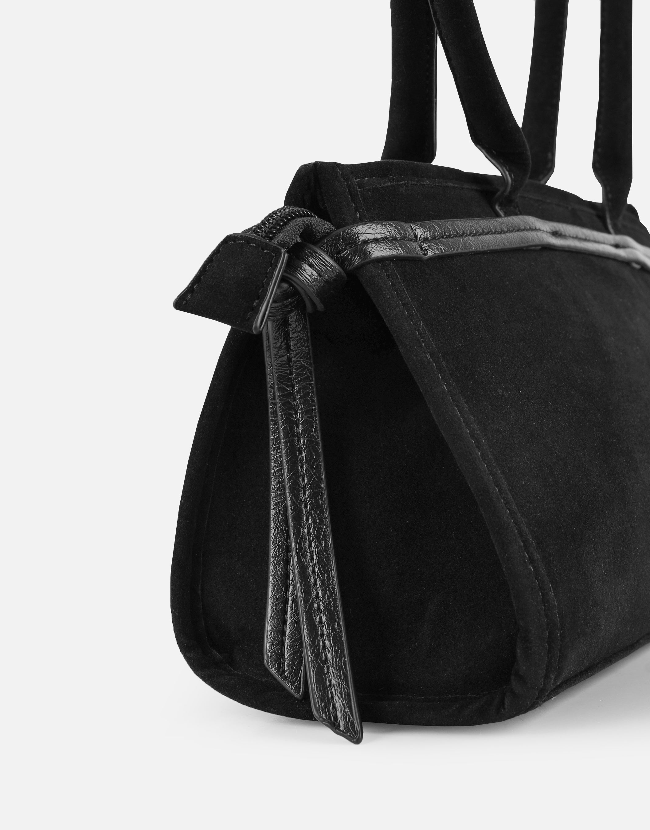 Eos Black Suede Handbag | SIMMI London