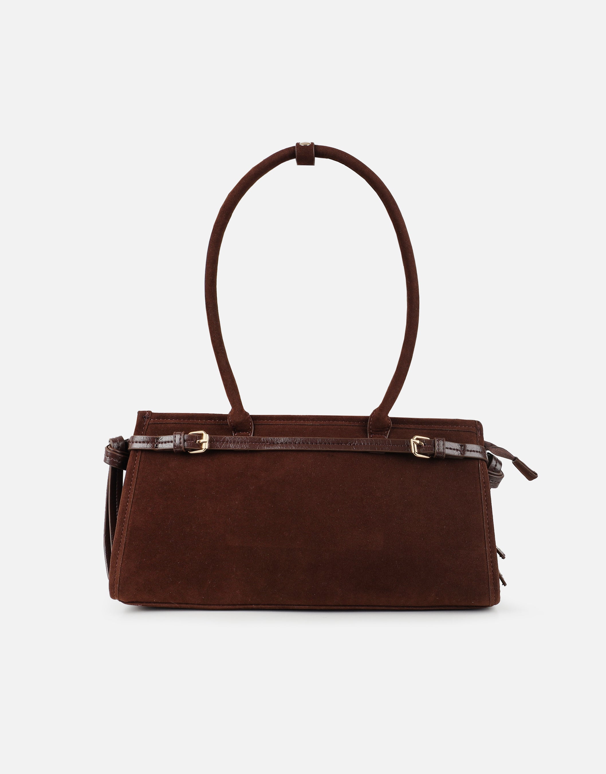 Eos Chocolate Suede Handbag | SIMMI London