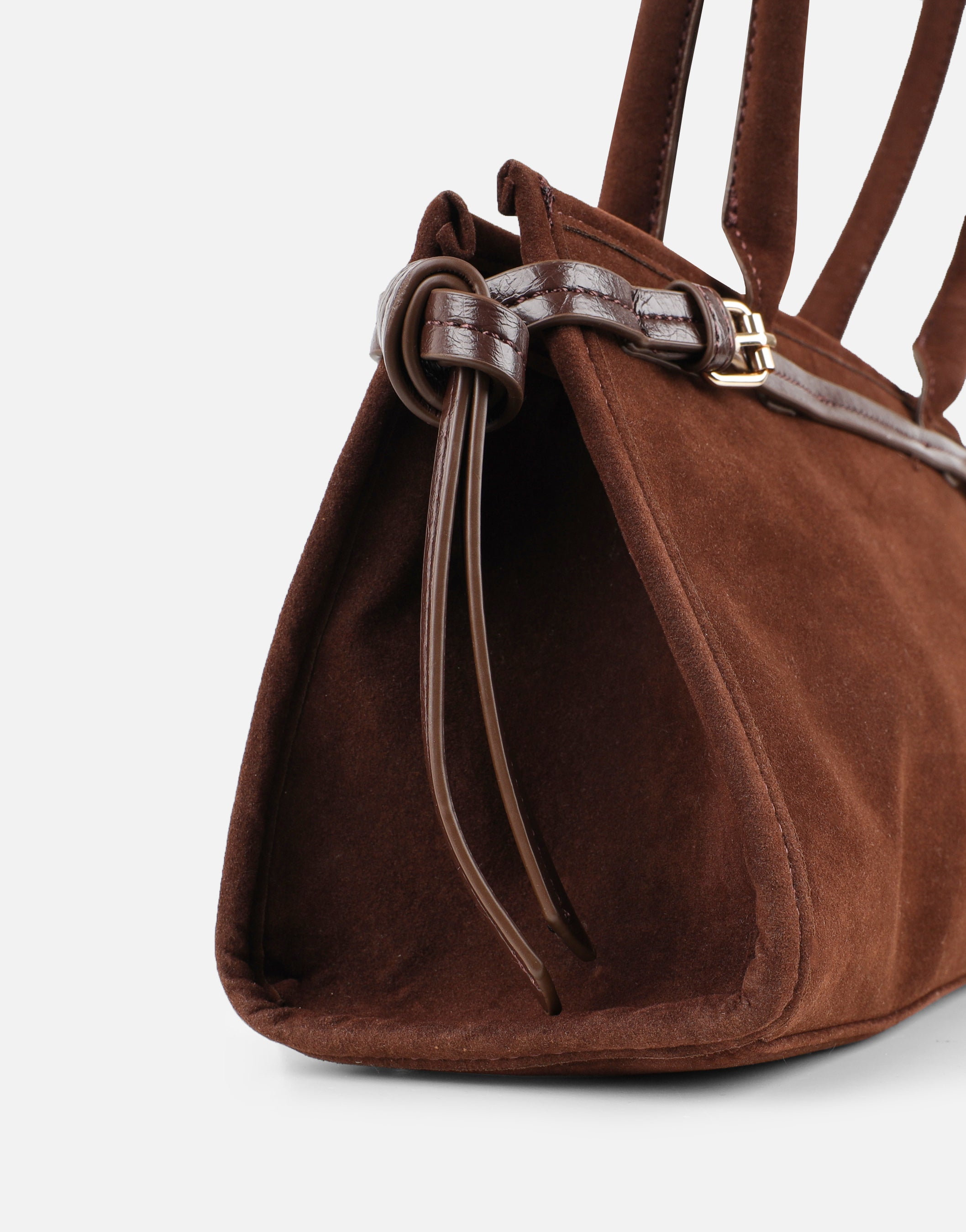 Eos Chocolate Suede Handbag | SIMMI London