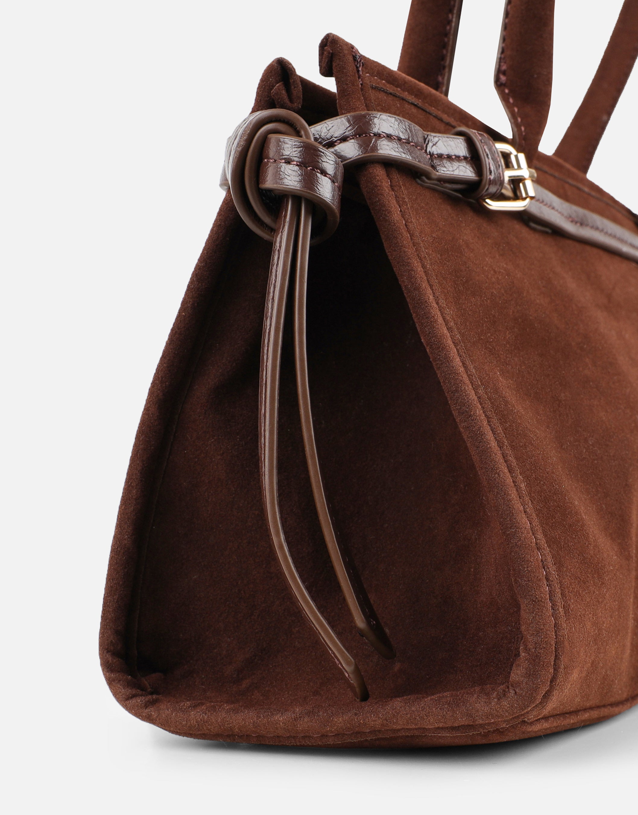 Eos Chocolate Suede Handbag | SIMMI London