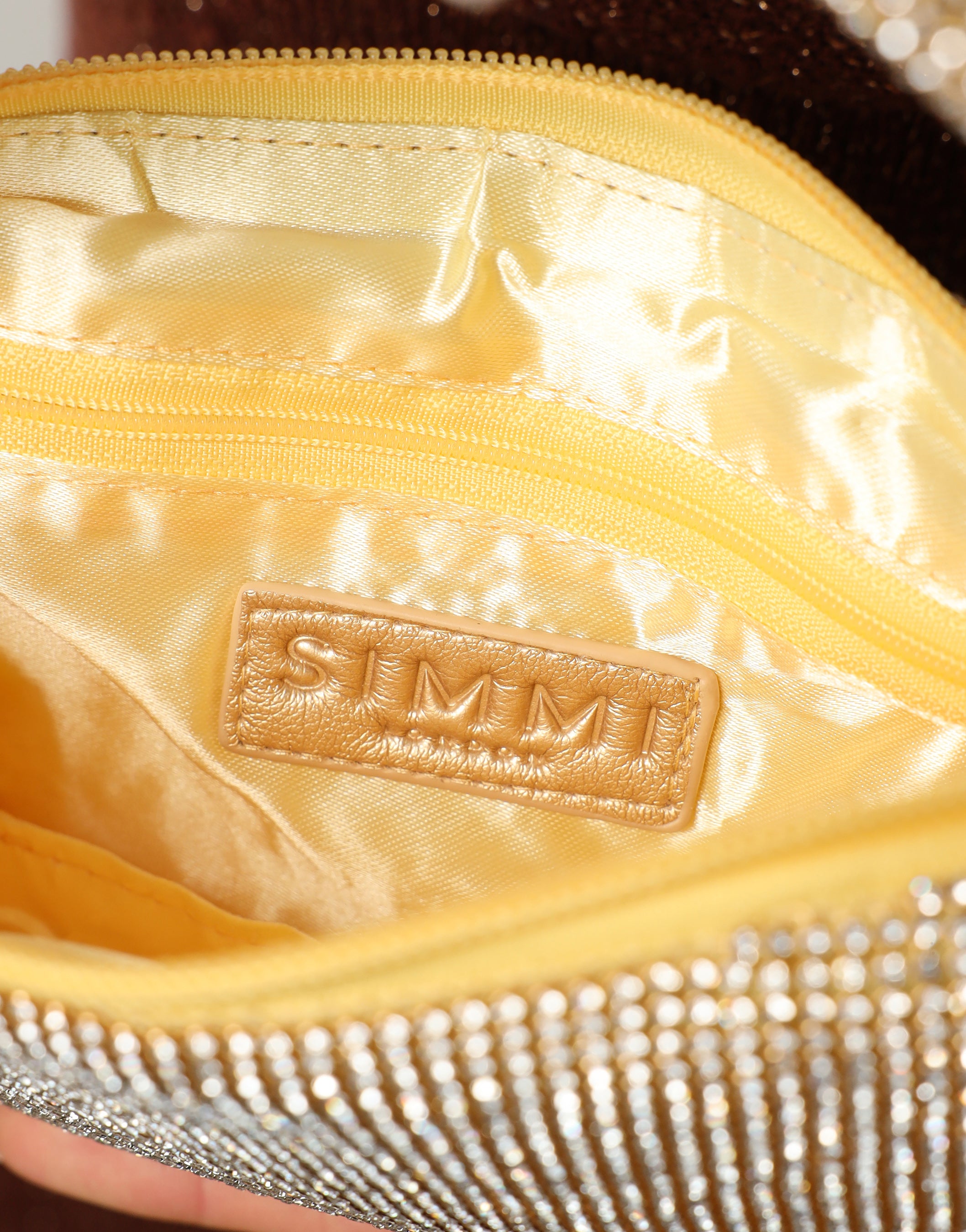 Erin Gold Diamante Knot Detail Handbag | SIMMI London