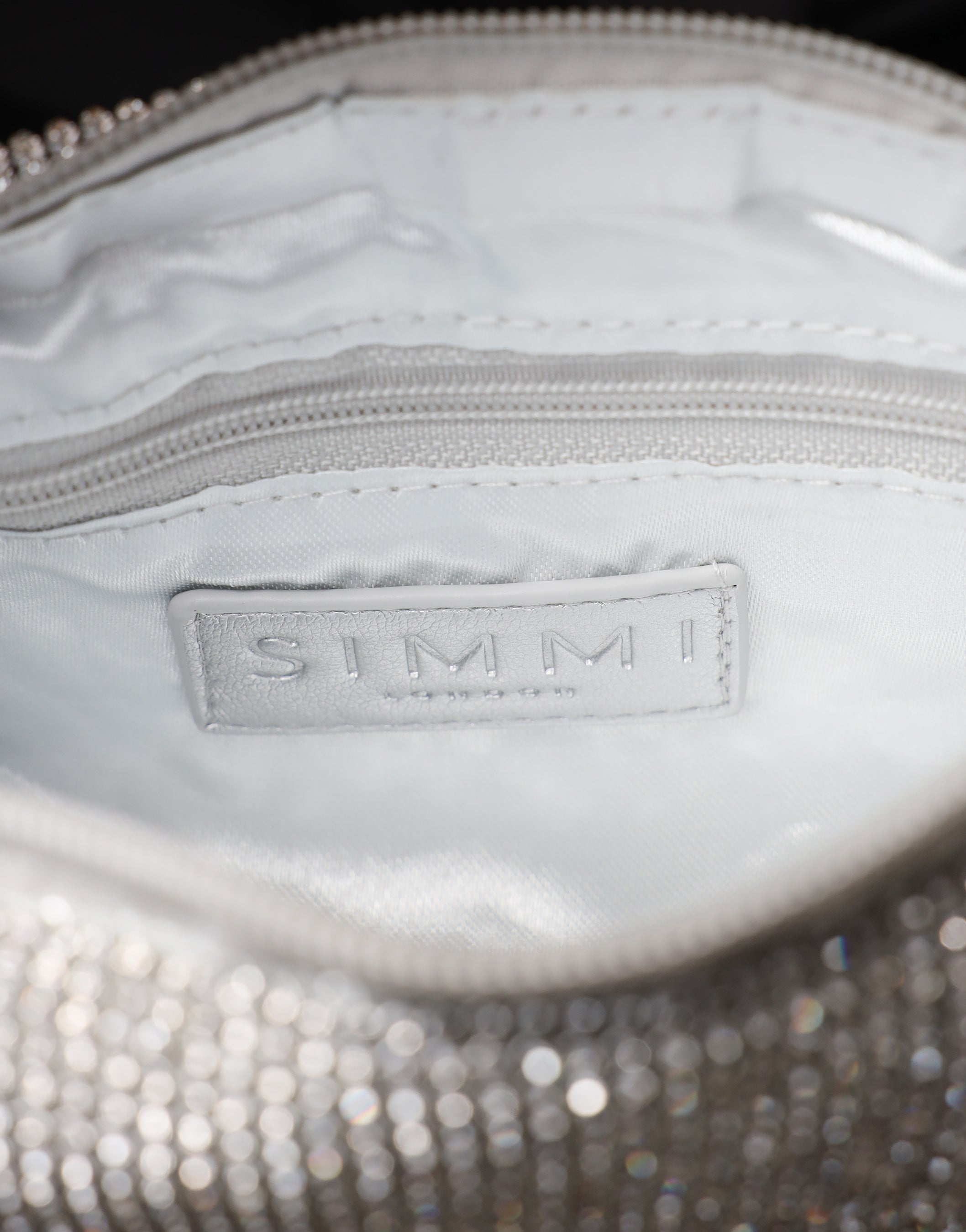 Erin Silver Diamante Knot Detail Handbag | SIMMI London