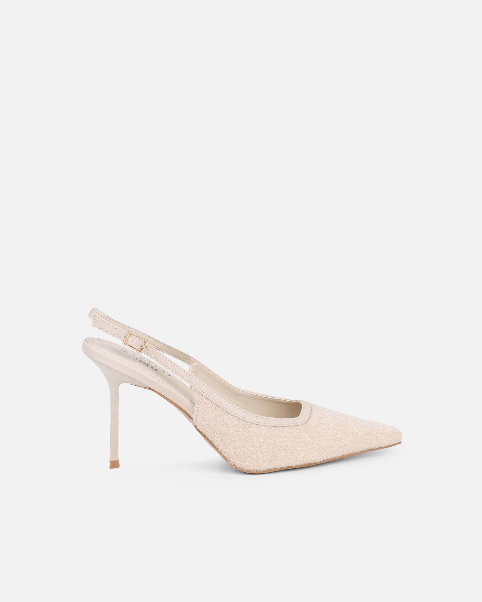 Exmoor Beige Plush Slingback Courts | SIMMI London