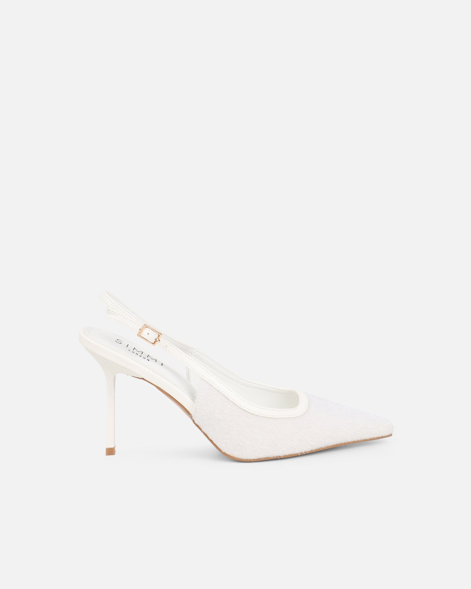 Exmoor White Plush Slingback Courts | SIMMI London