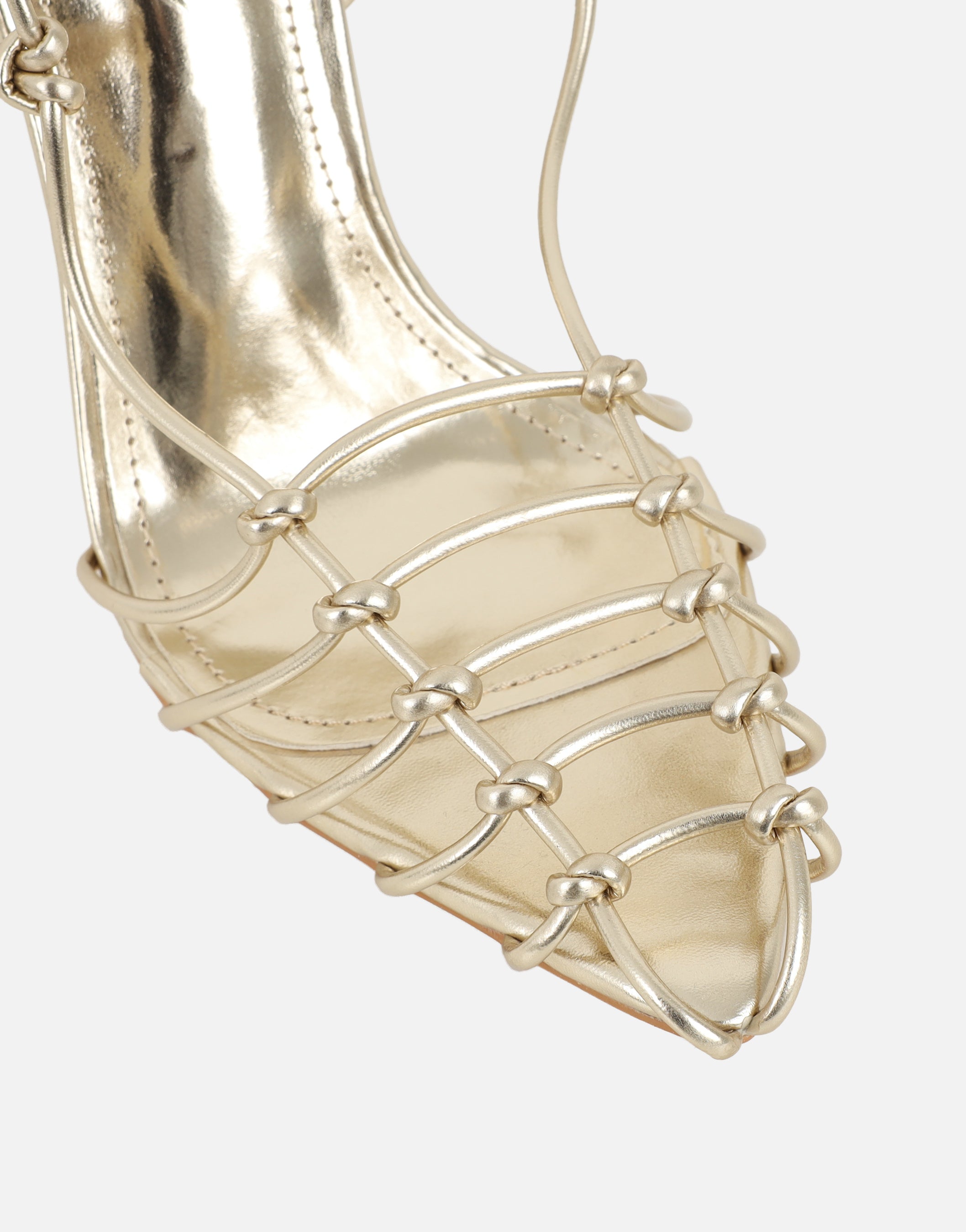 Giorgia Gold Metallic Strappy Heeled Sandals | SIMMI London